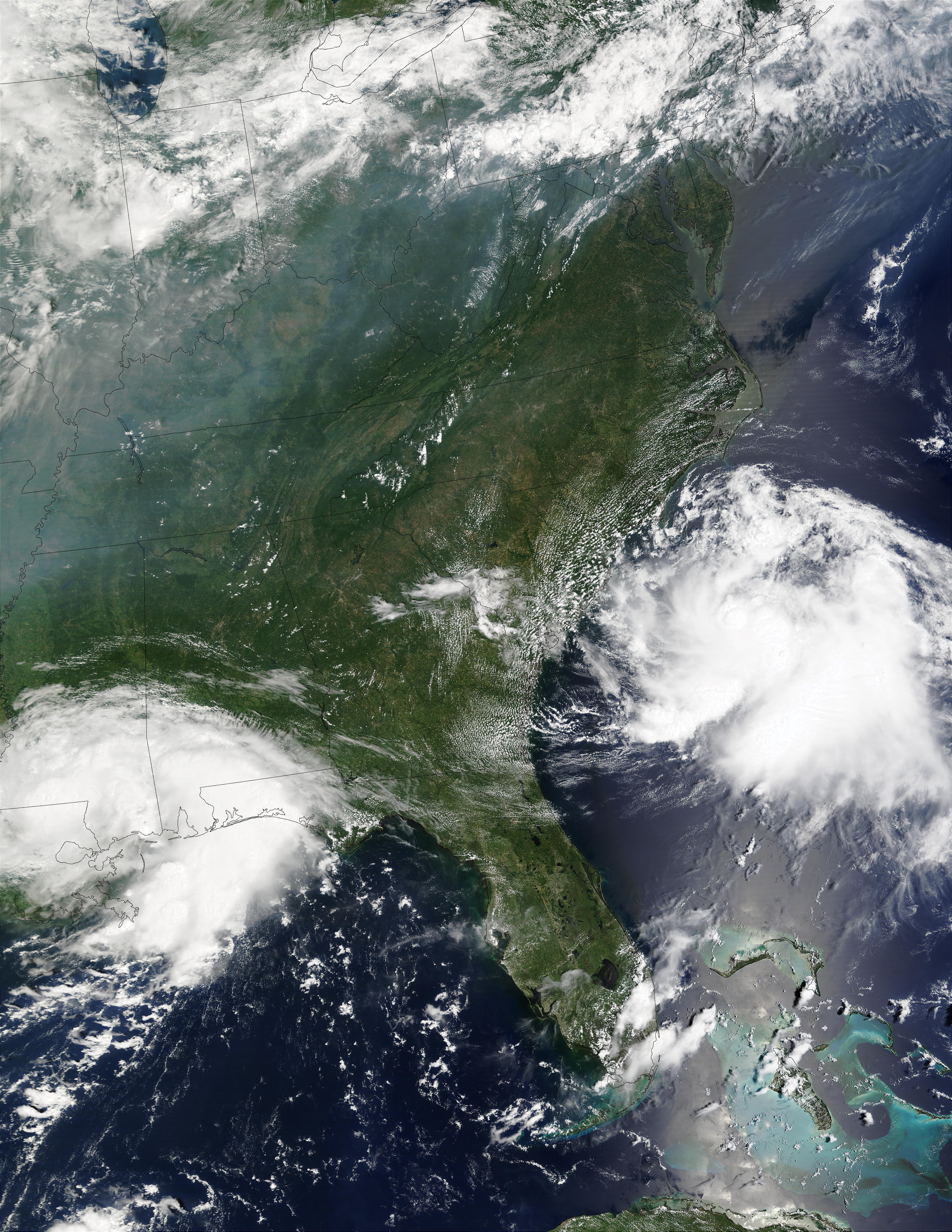 Ciclón tropical Bertha en el golfo de México