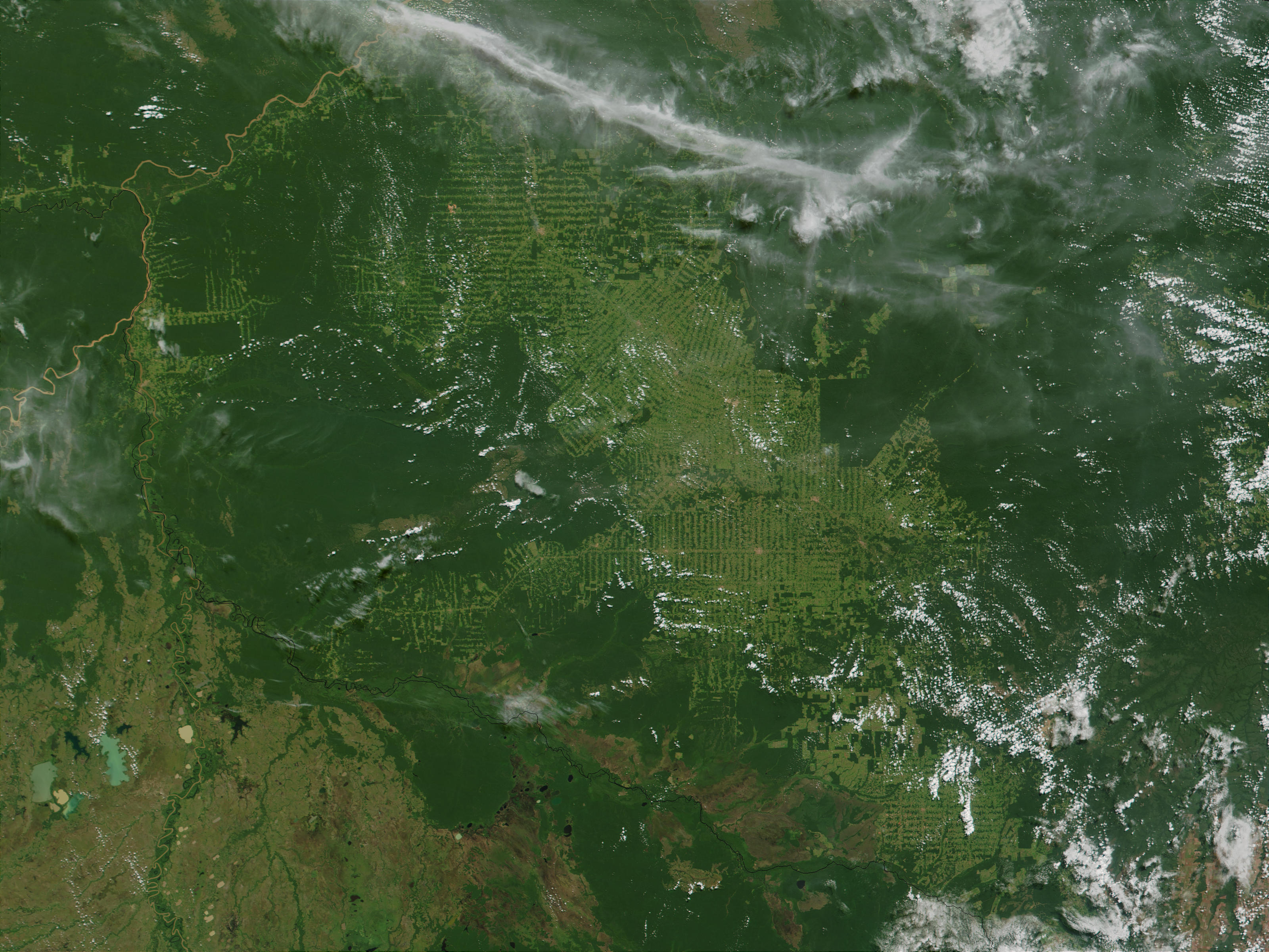 Deforestación en Rondonia, Brasil