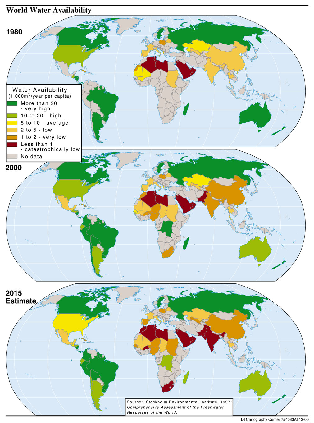 Disponibilidad Mundial del Agua 1980-2015