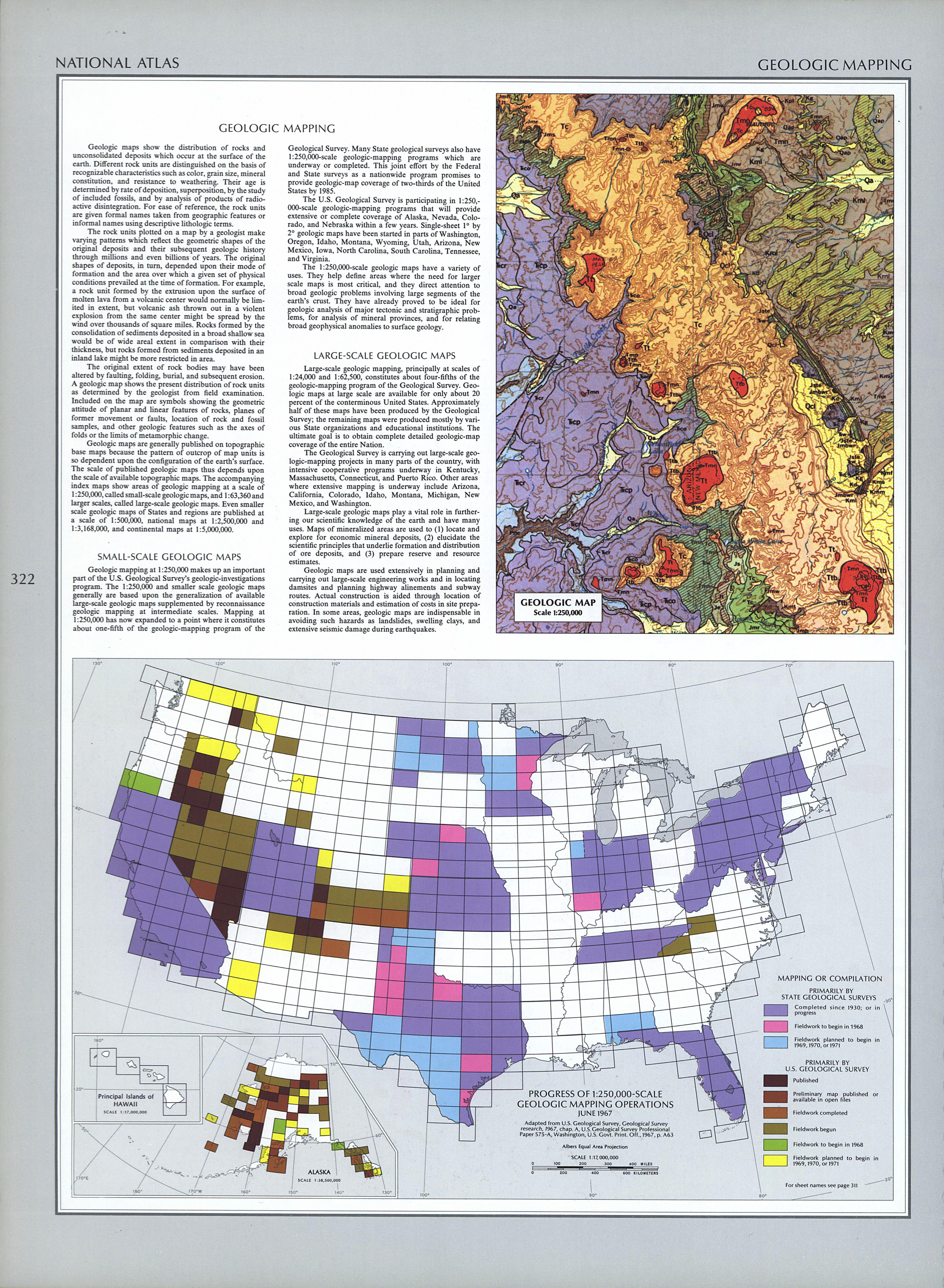 Estados Unidos Cartografía Geológica Explication