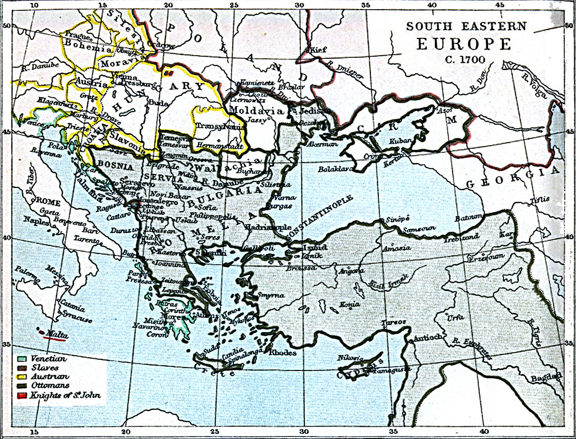 Europa Suroriental 1700 A.D.