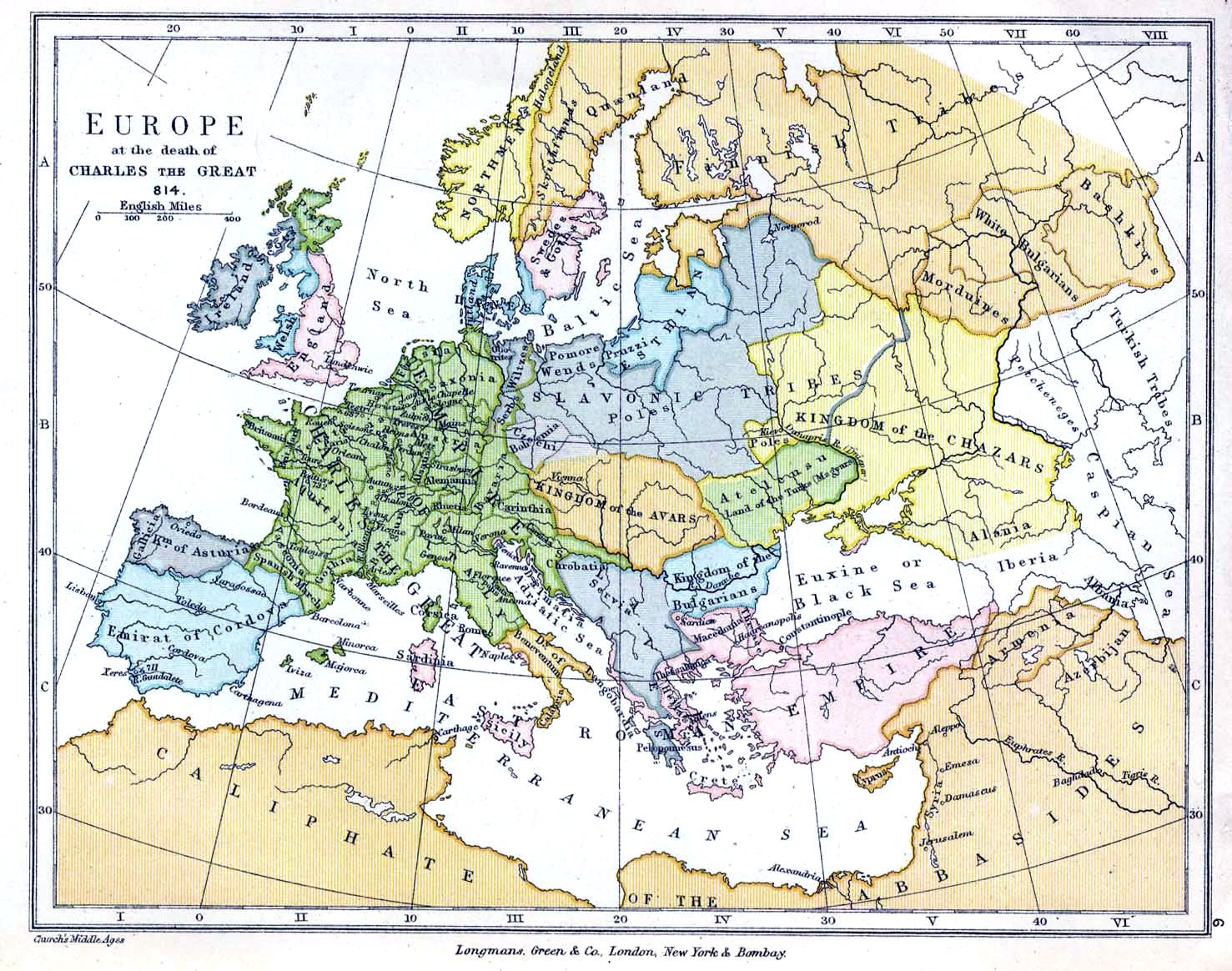 Europa a la Muerte de Carlomagno 814