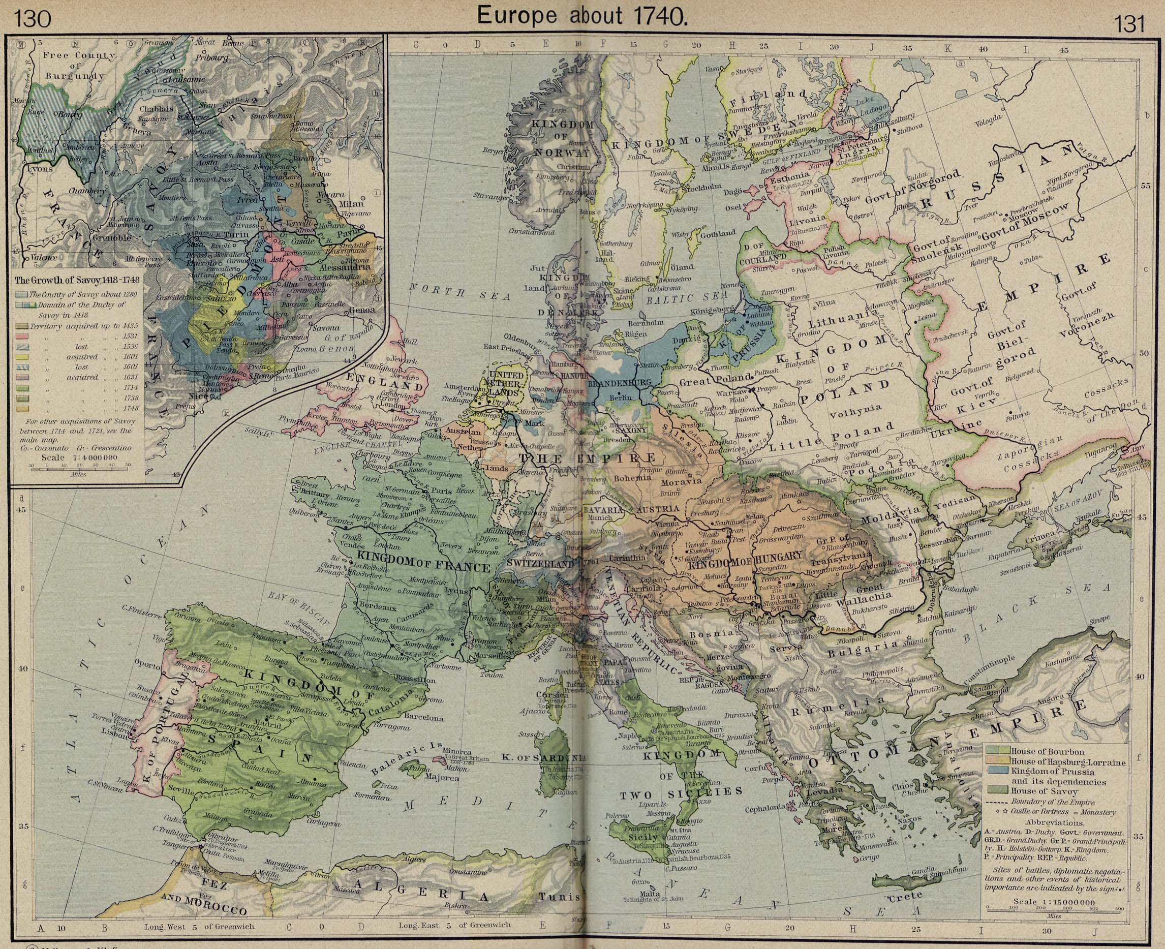 Europa en 1740