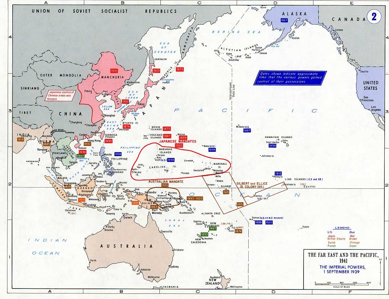 Guerra del Pacífico - Las Potencias Imperiales 1939