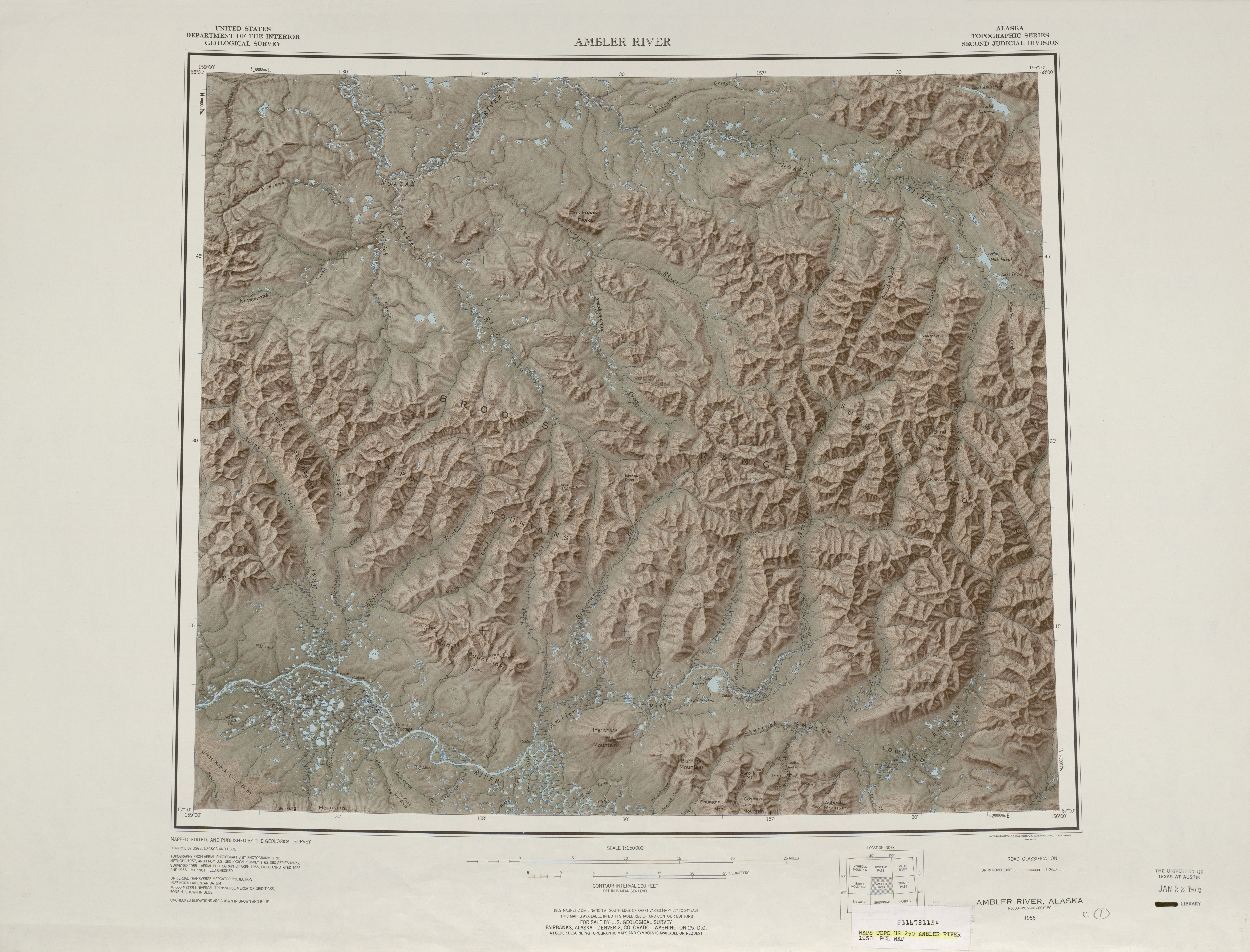 Hoja Ambler River del Mapa Topográfico de los Estados Unidos 1956