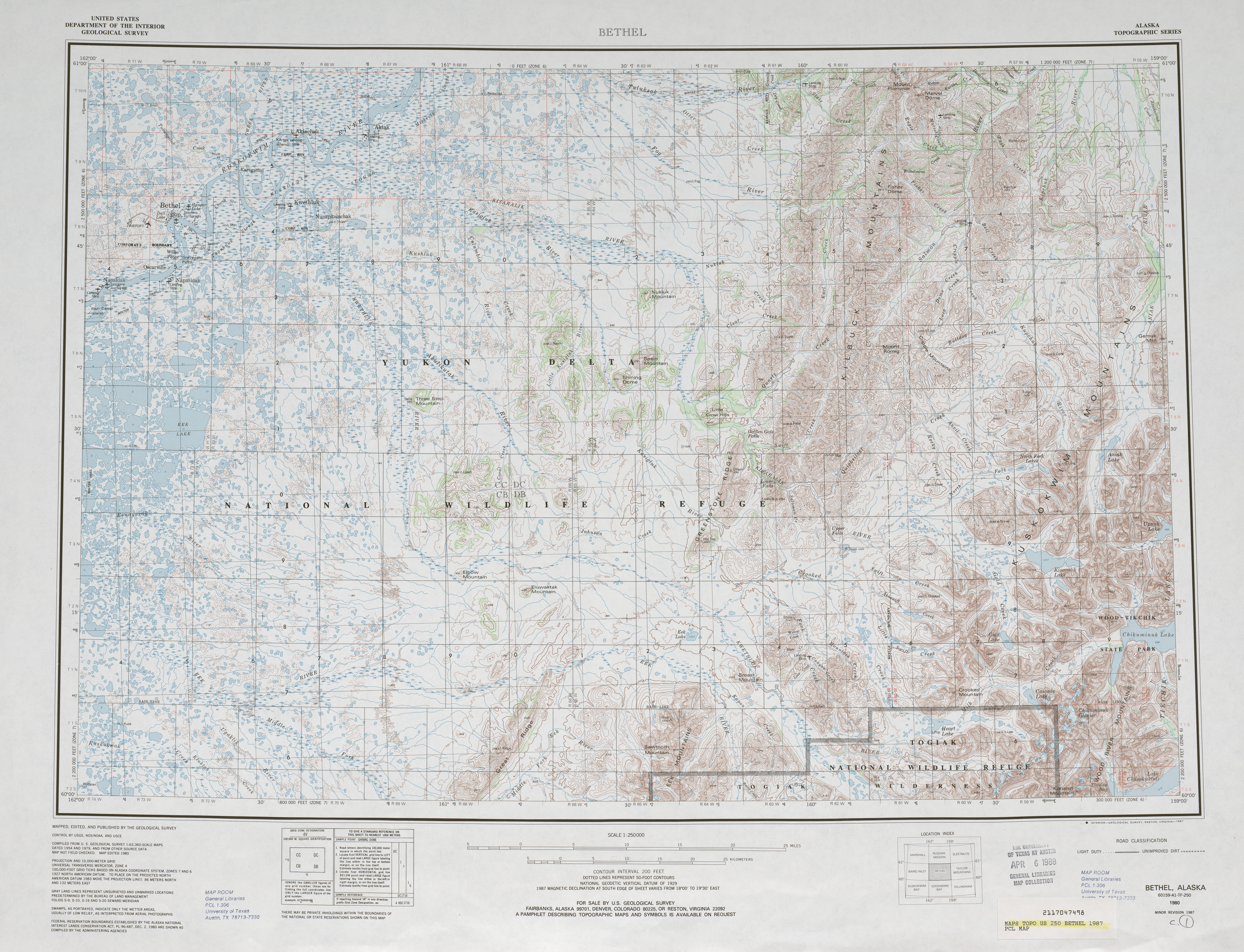 Hoja Bethel del Mapa Topográfico de los Estados Unidos 1987