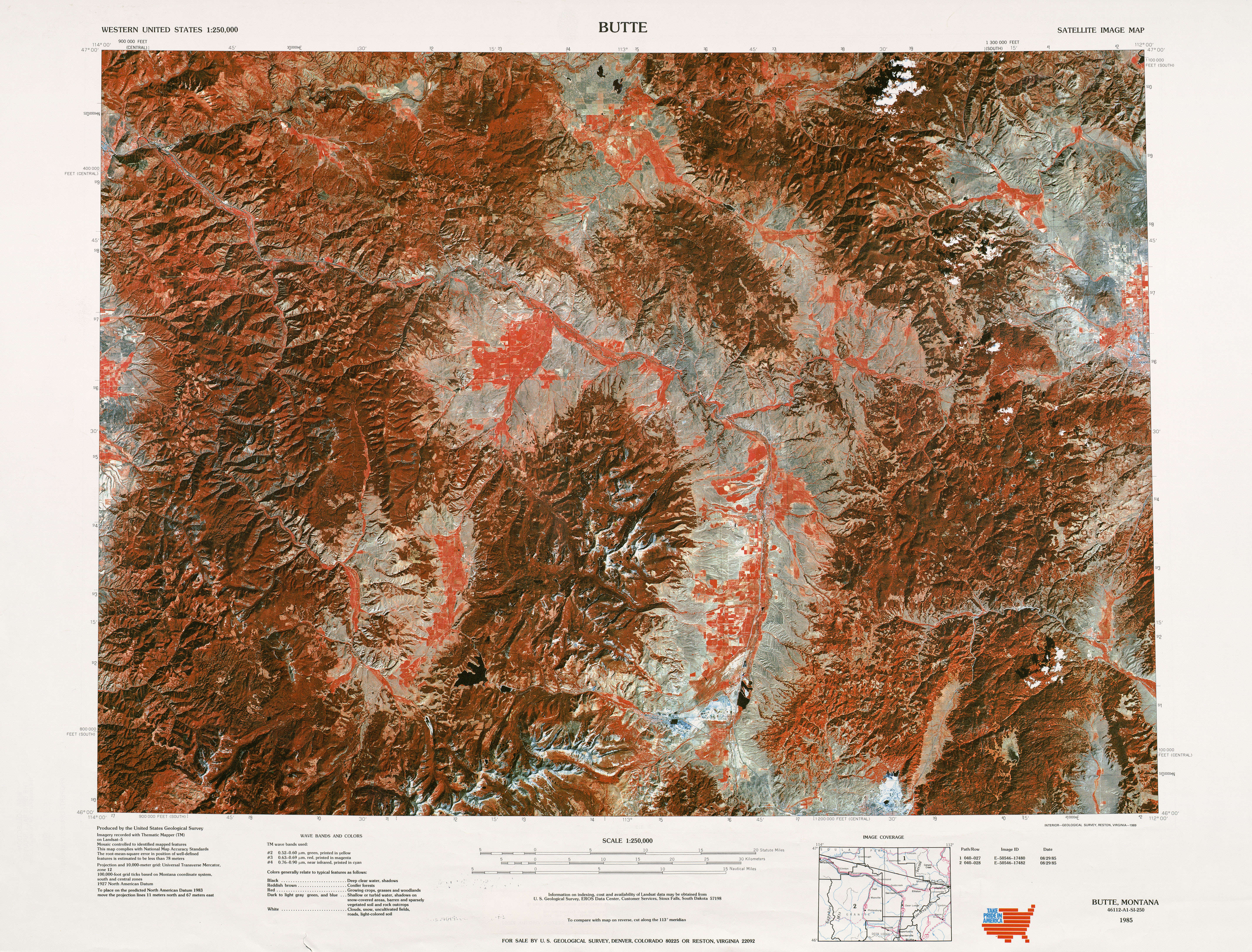 Hoja Butte de la Imagen Satelital de los Estados Unidos 1977