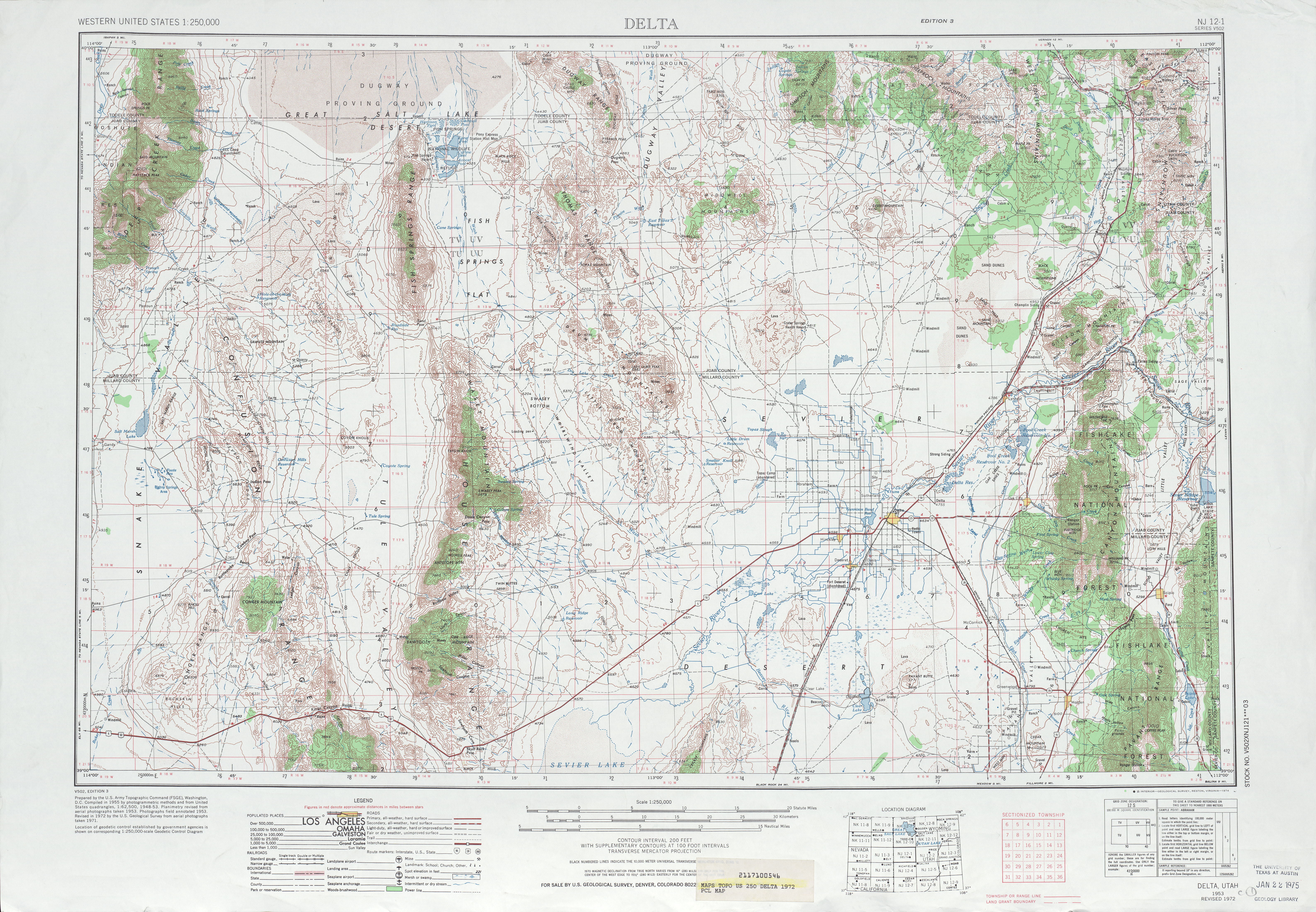 Hoja Delta del Mapa Topográfico de los Estados Unidos 1972