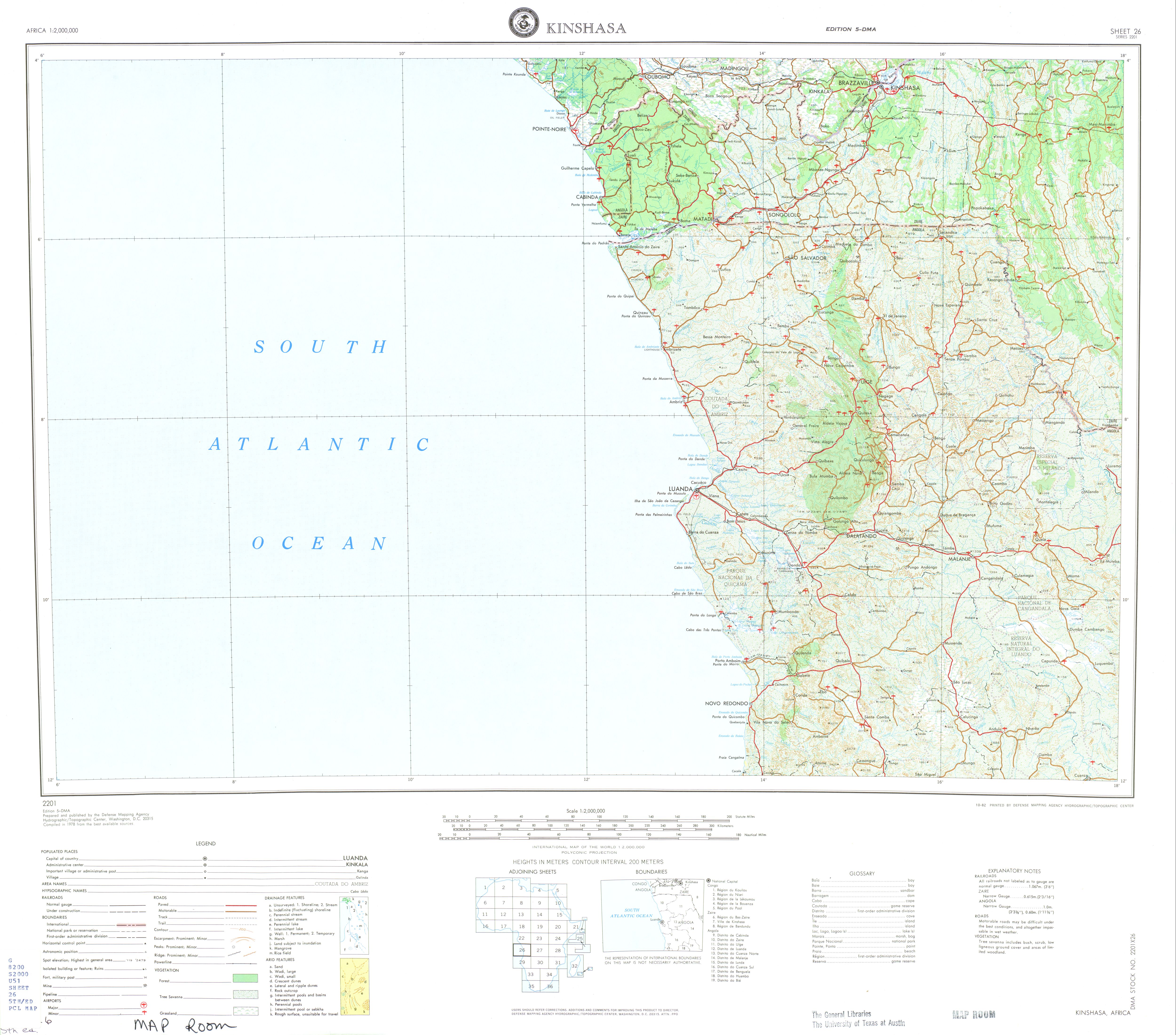 Hoja Kinshasa del Mapa Topográfico de África 1978