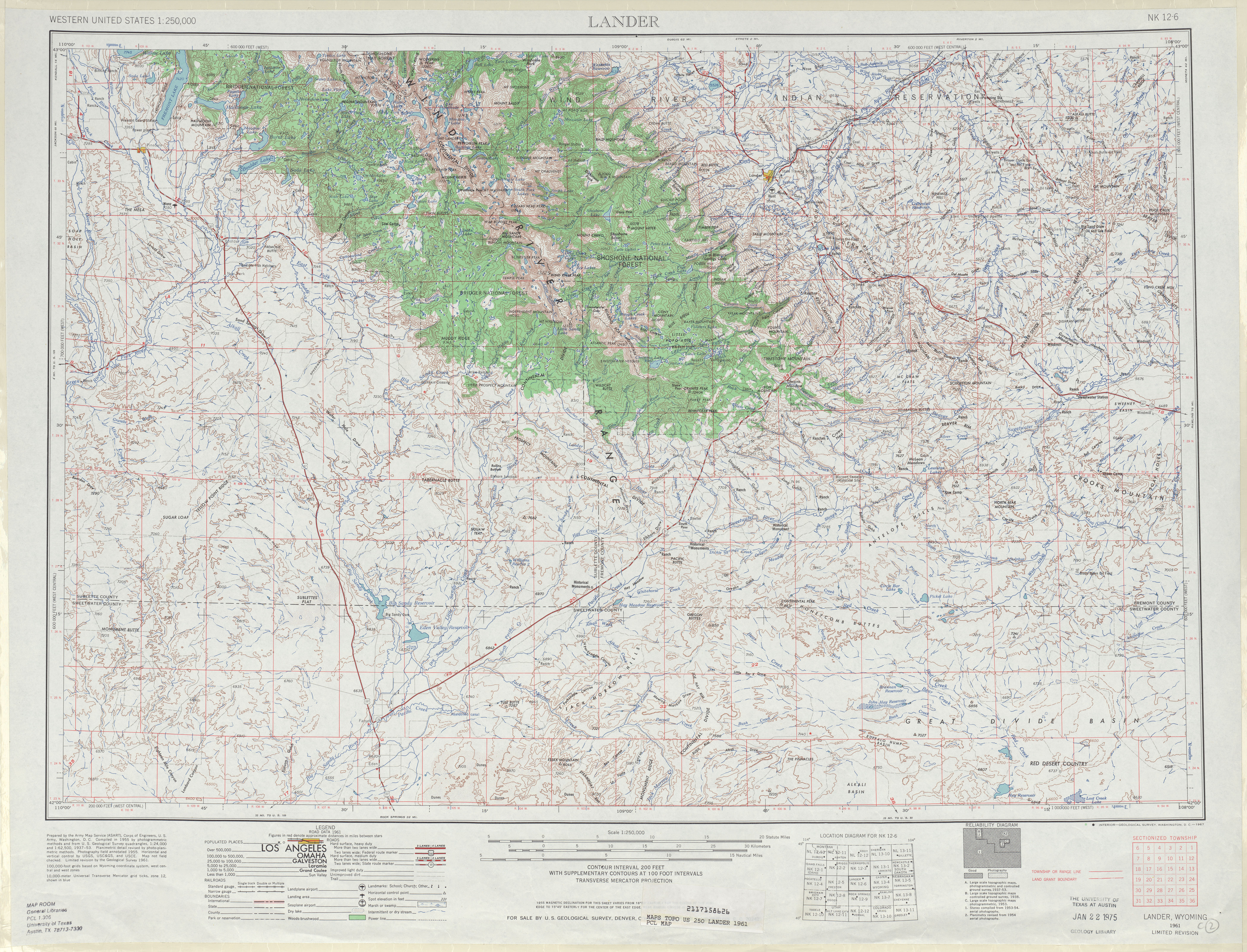 Hoja Lander del Mapa Topográfico de los Estados Unidos 1961