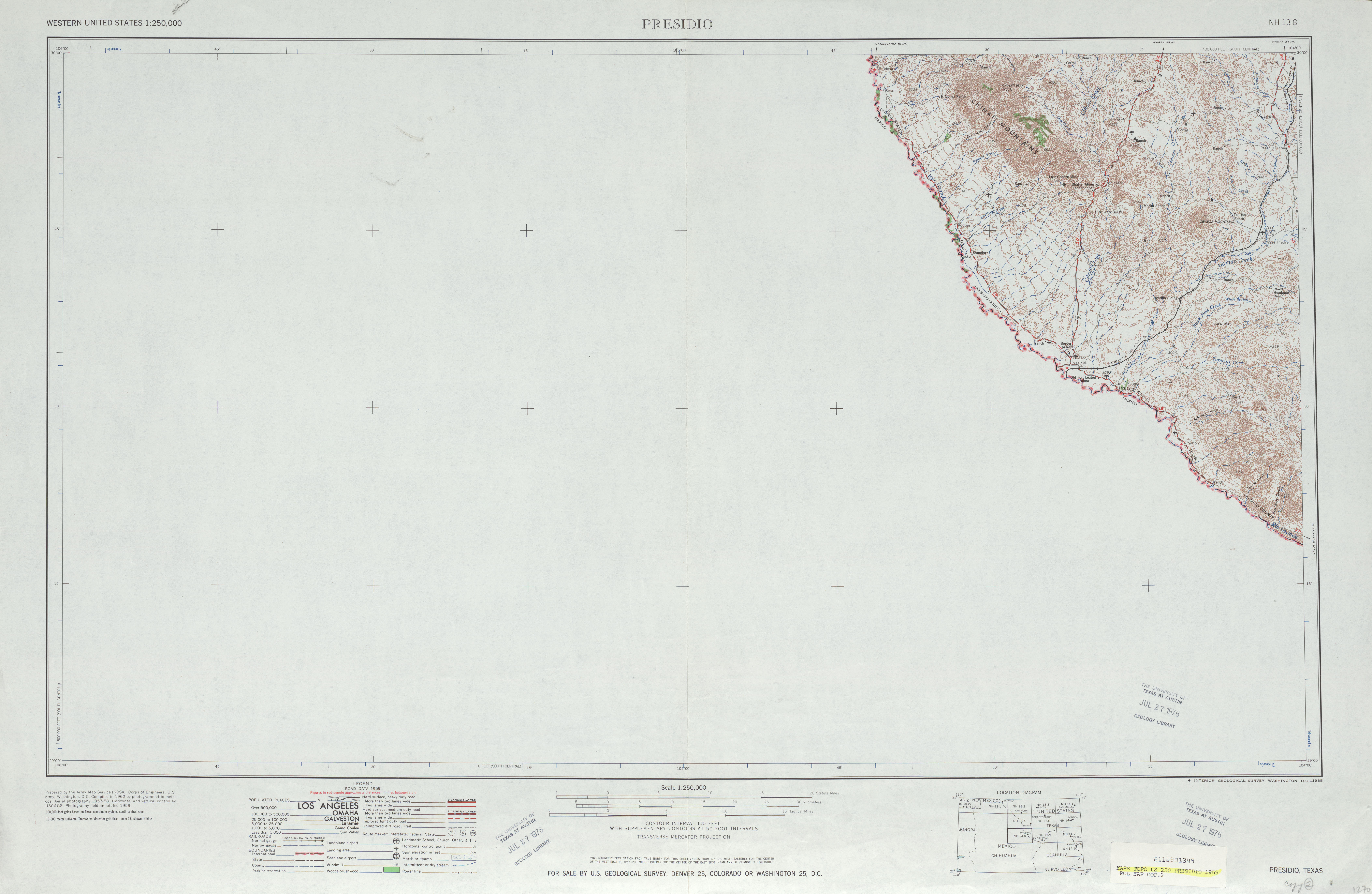 Hoja Presidio del Mapa Topográfico de los Estados Unidos 1959