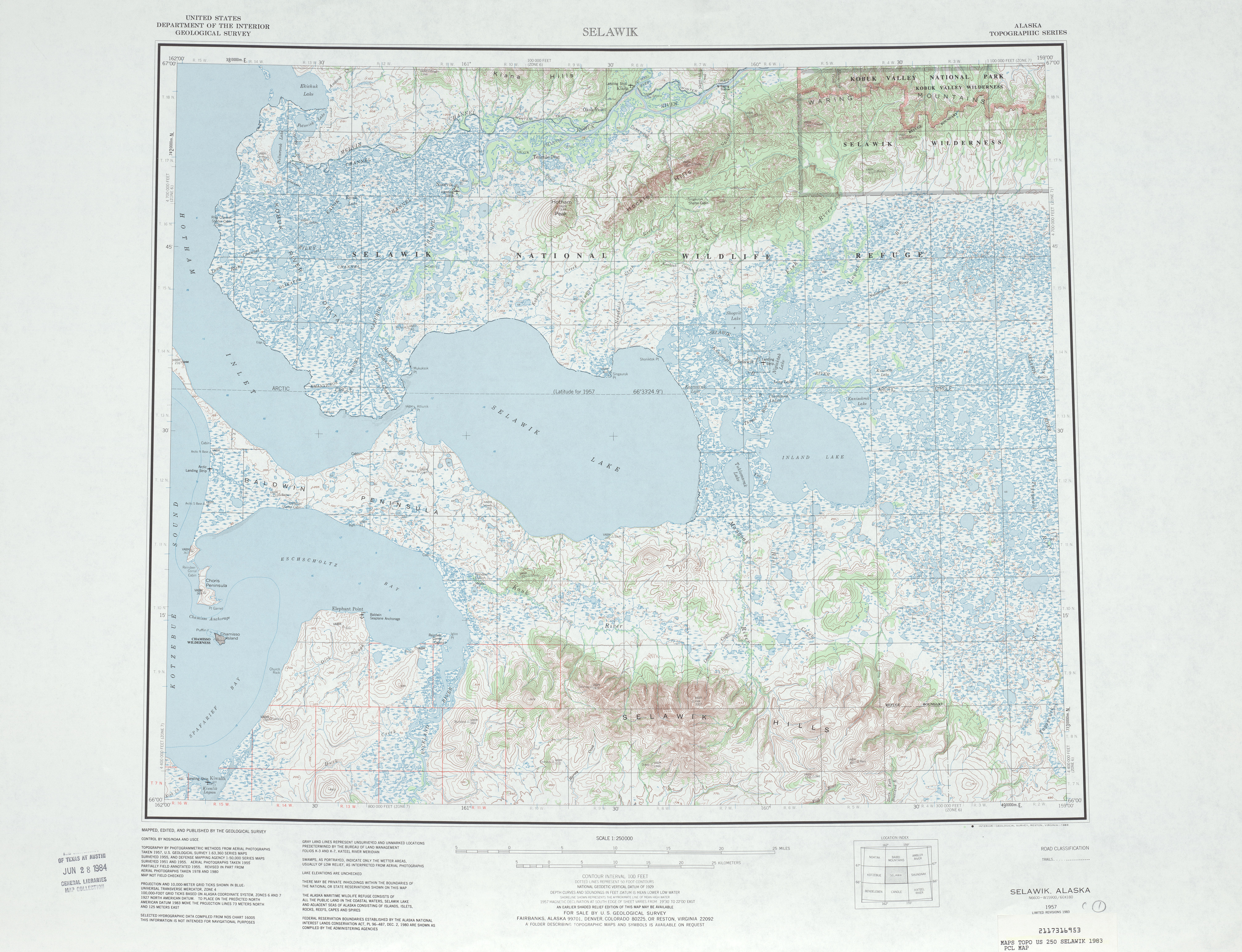 Hoja Selawik del Mapa Topográfico de los Estados Unidos 1983