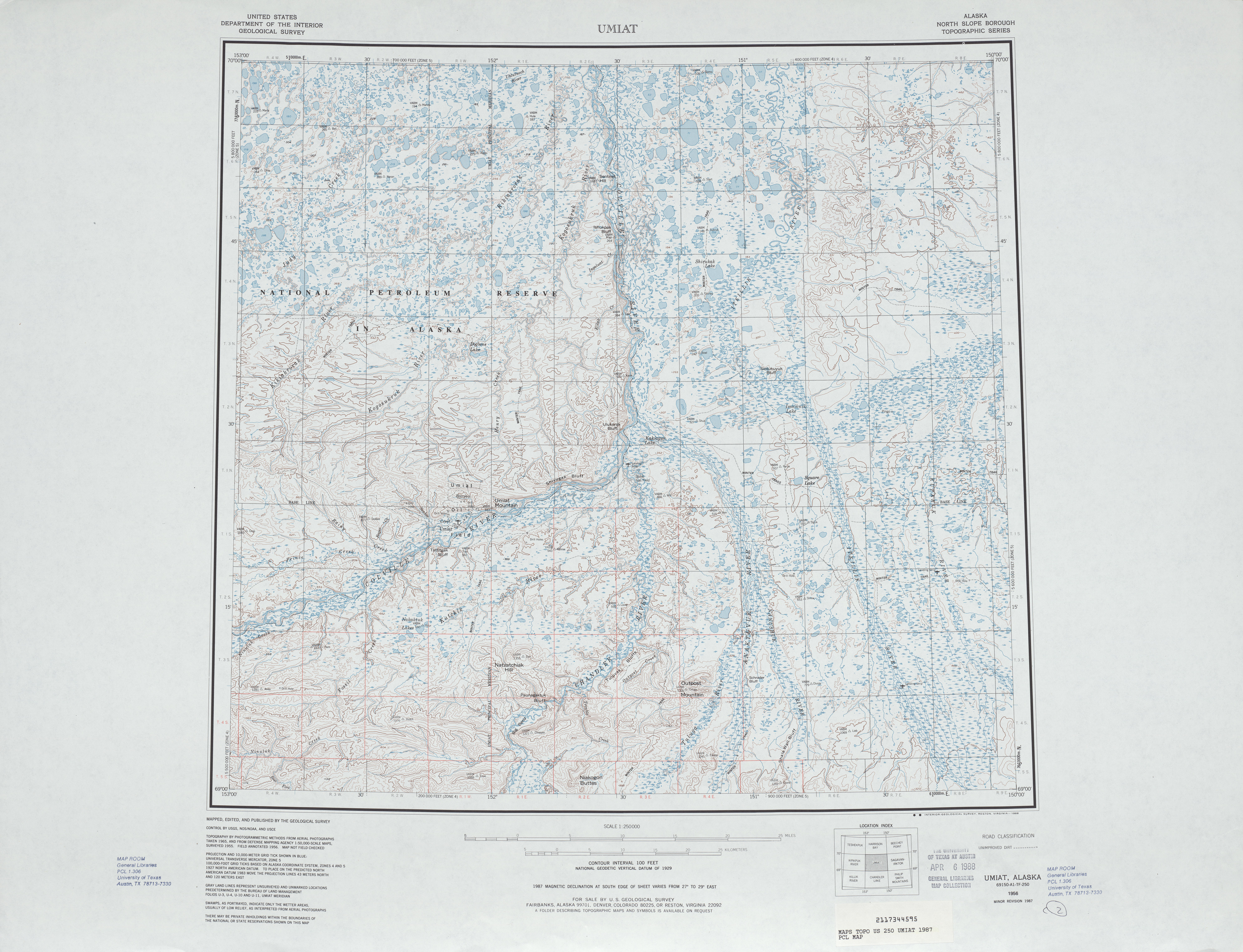 Hoja Umiat del Mapa Topográfico de los Estados Unidos 1987