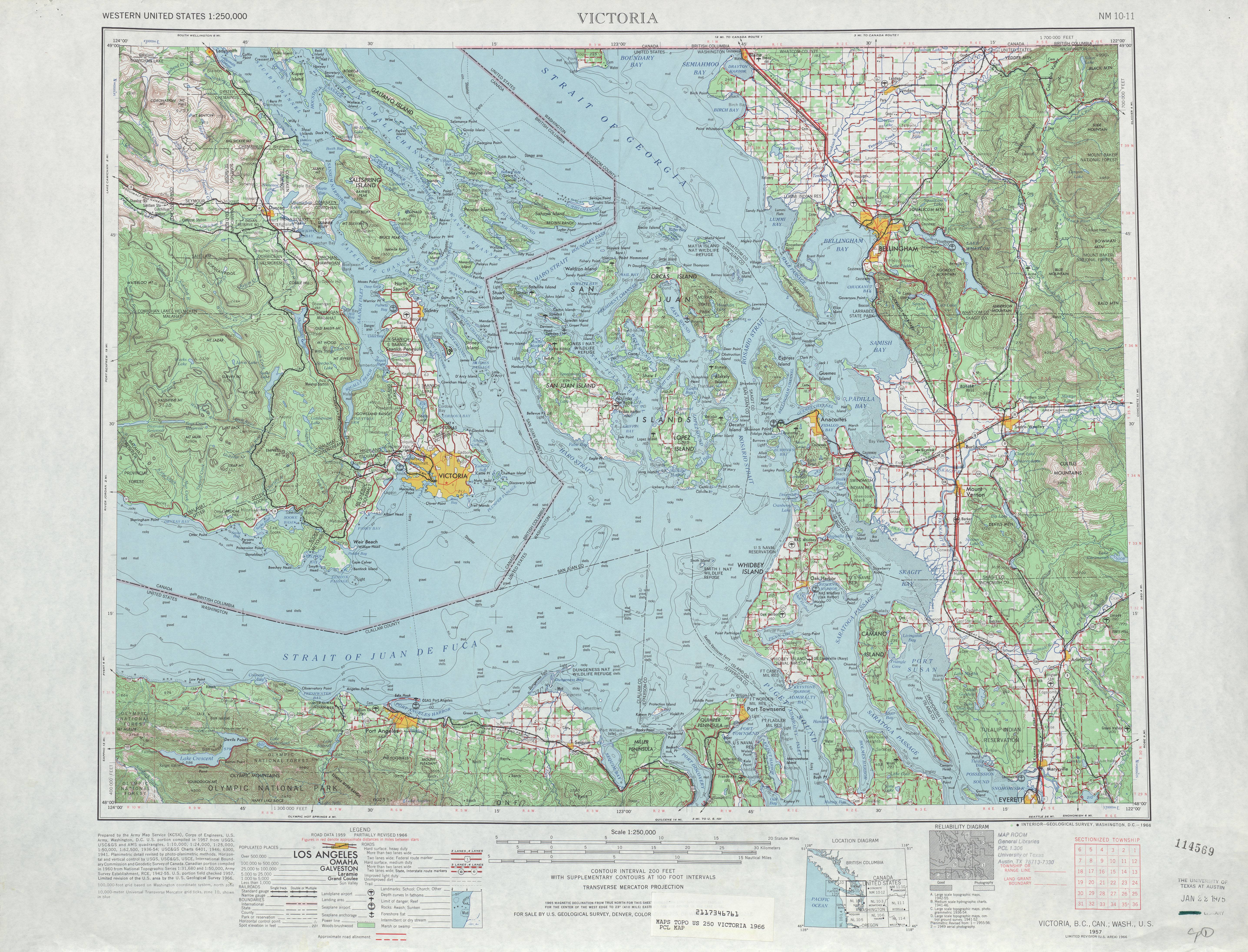 Hoja Victoria del Mapa Topográfico de los Estados Unidos 1966