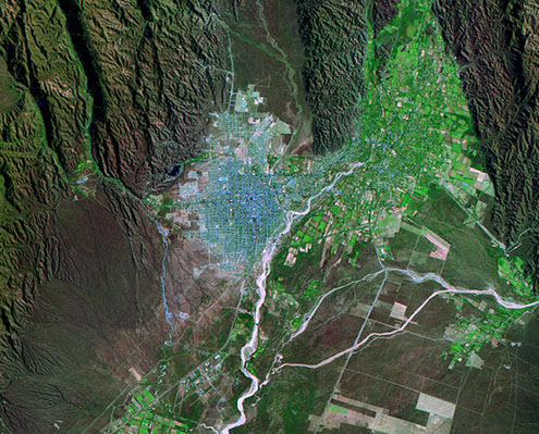 Imagen, Foto Satelite de la Ciudad de La Rioja, Prov. La Rioja, Argentina