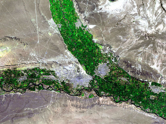 Imagen, Foto Satelite de la Ciudad de Neuquén, Prov. Neuquén, Argentina