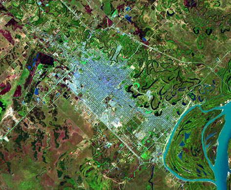 Imagen, Foto Satelite de la Ciudad de Resistencia, Prov. Chaco, Argentina