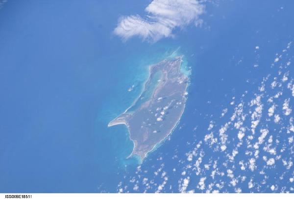 Imagen, Foto Satelite de la Isla de Barbuda (Antigua y Barbuda)