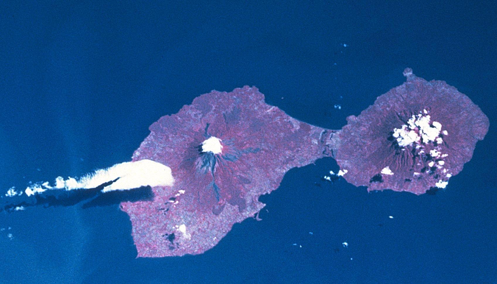 Imagen, Foto Satelite de la Isla de Ometepe, Rivas, Nicaragua