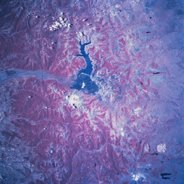 Imagen, Foto Satelite de la Laguna La Laja, Chile