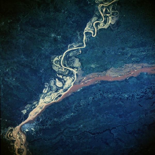 Imagen, Foto Satelite de los Rios Parana y Paraguay, Argentina y Paraguay