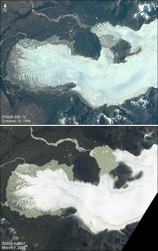 Imagen, Foto Satelite del Glaciar de San Quintin, Norte de Patagonia, Chile