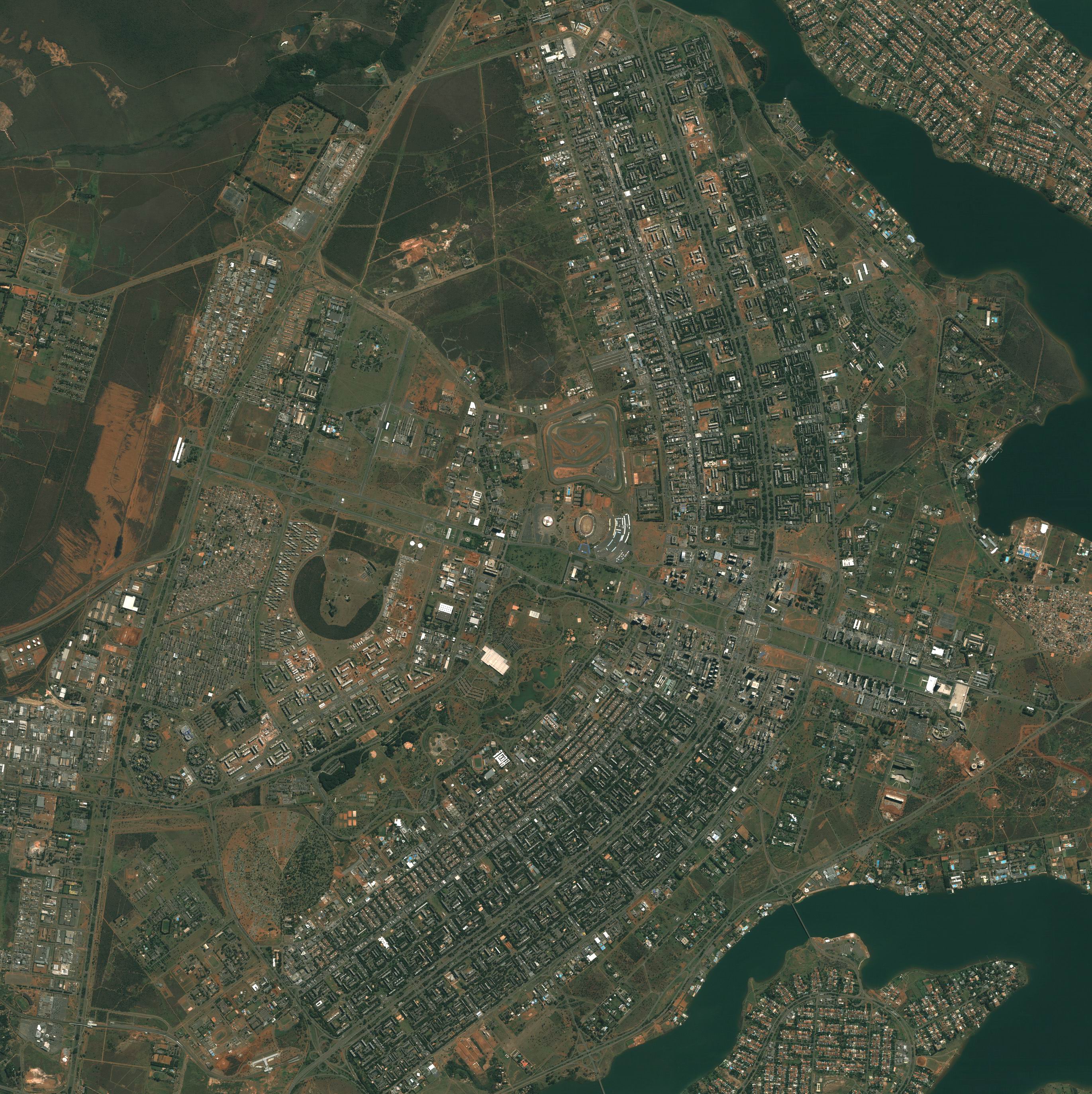 Imagen, Foto Satelite del Plano Piloto de Brasilia, Brasil
