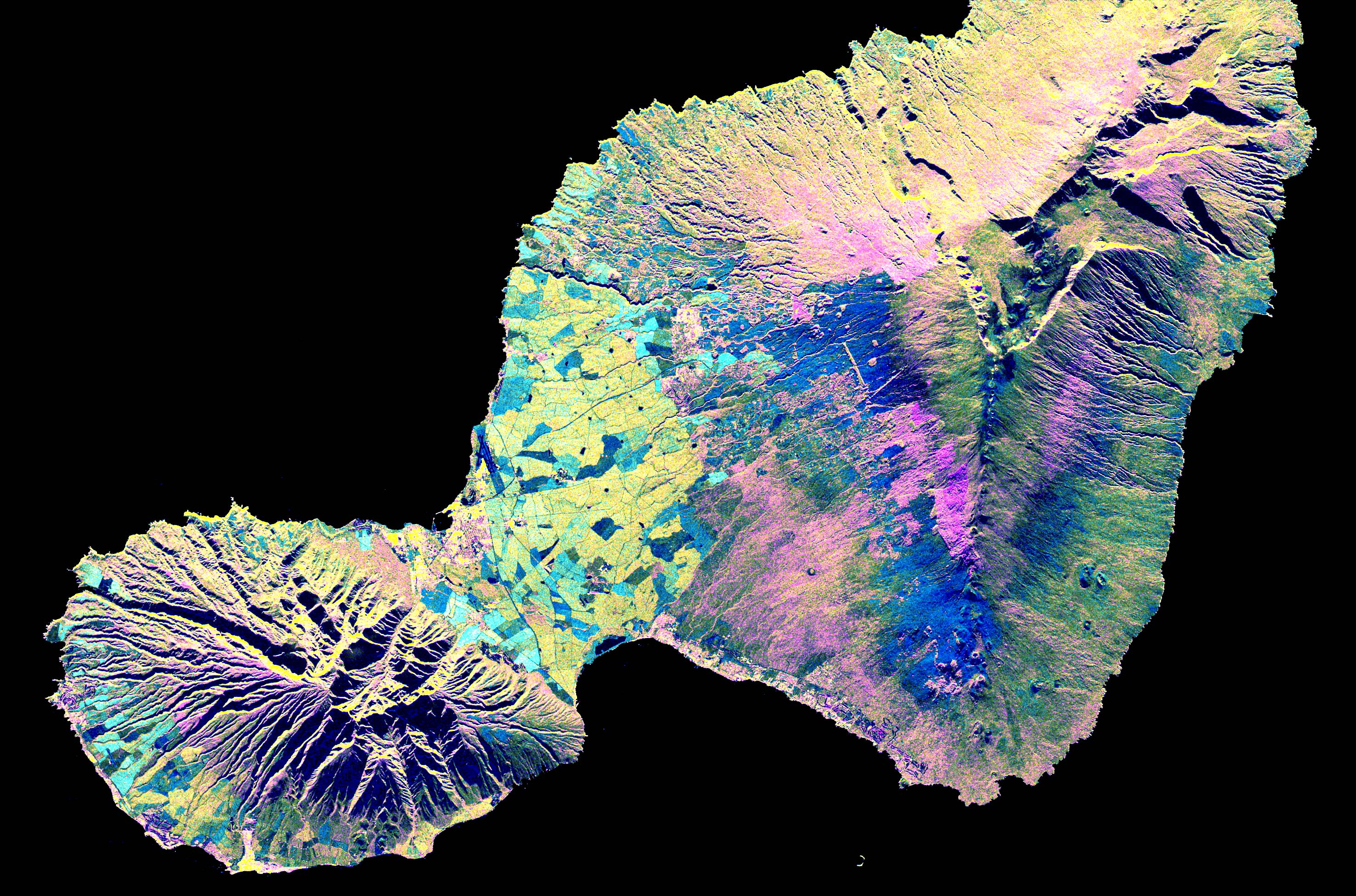Imagen radar de Maui, Hawái