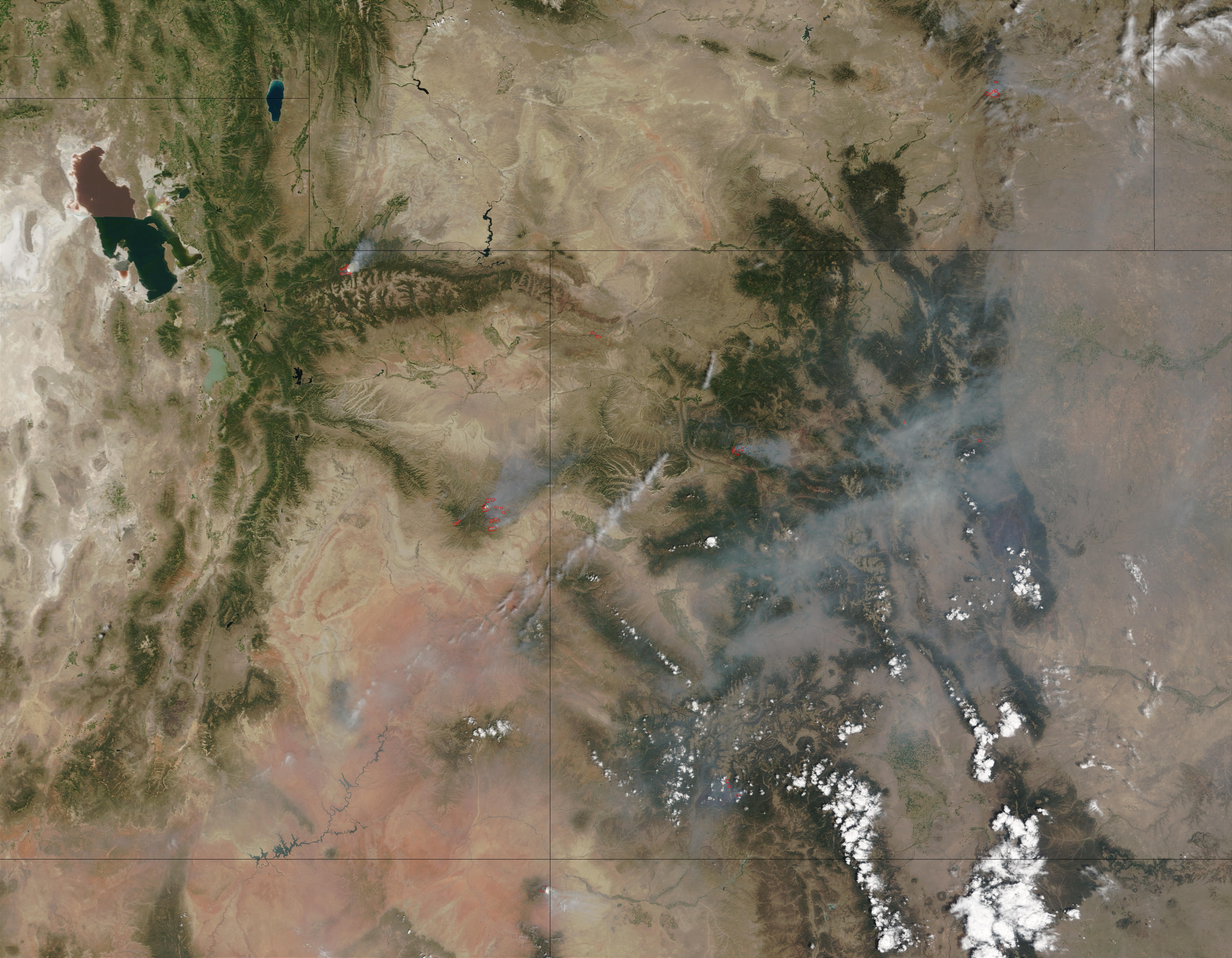 Incendio forestal en Utah y Colorado