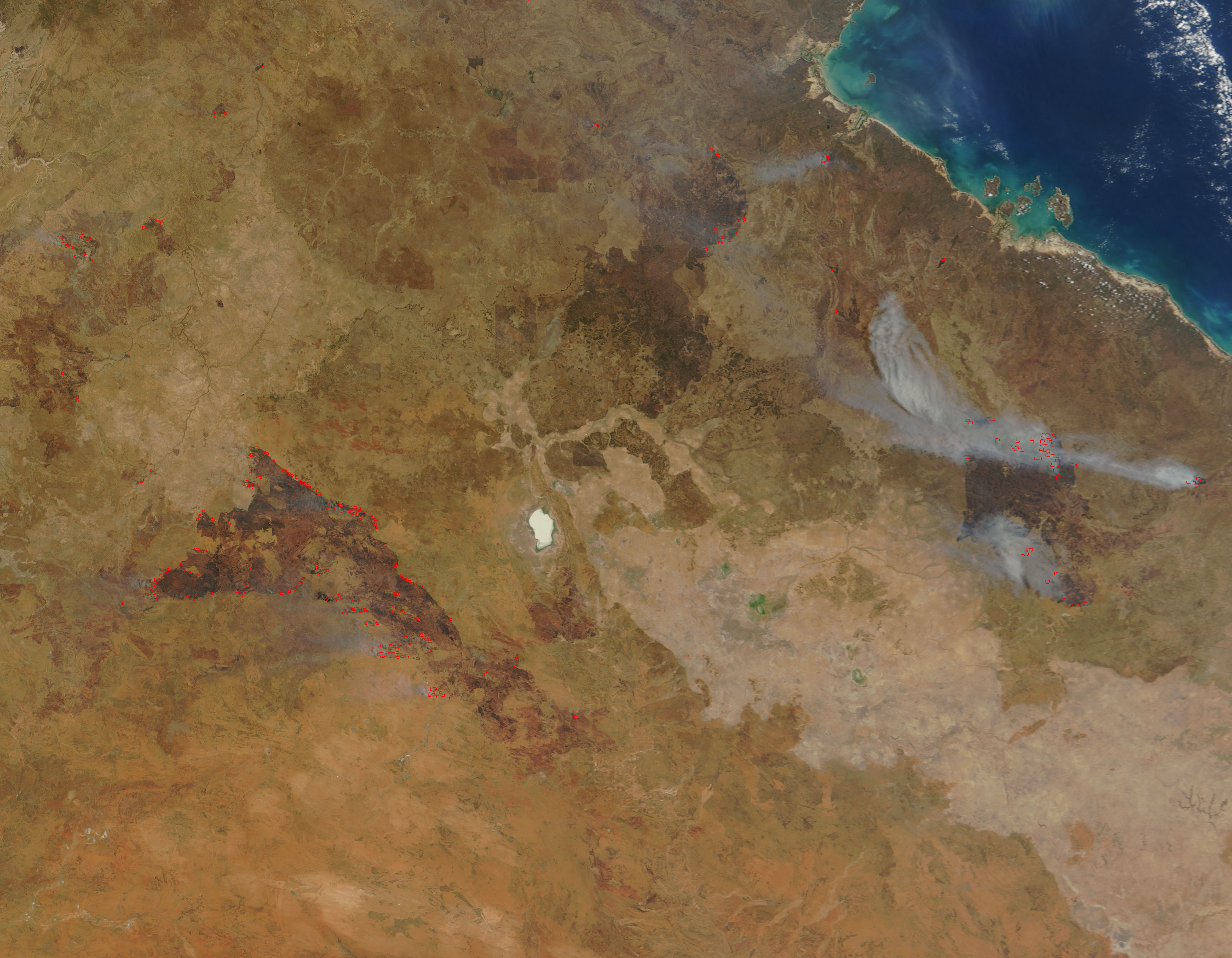 Incendios y cicatrices de los Incendios en el Norte Australia