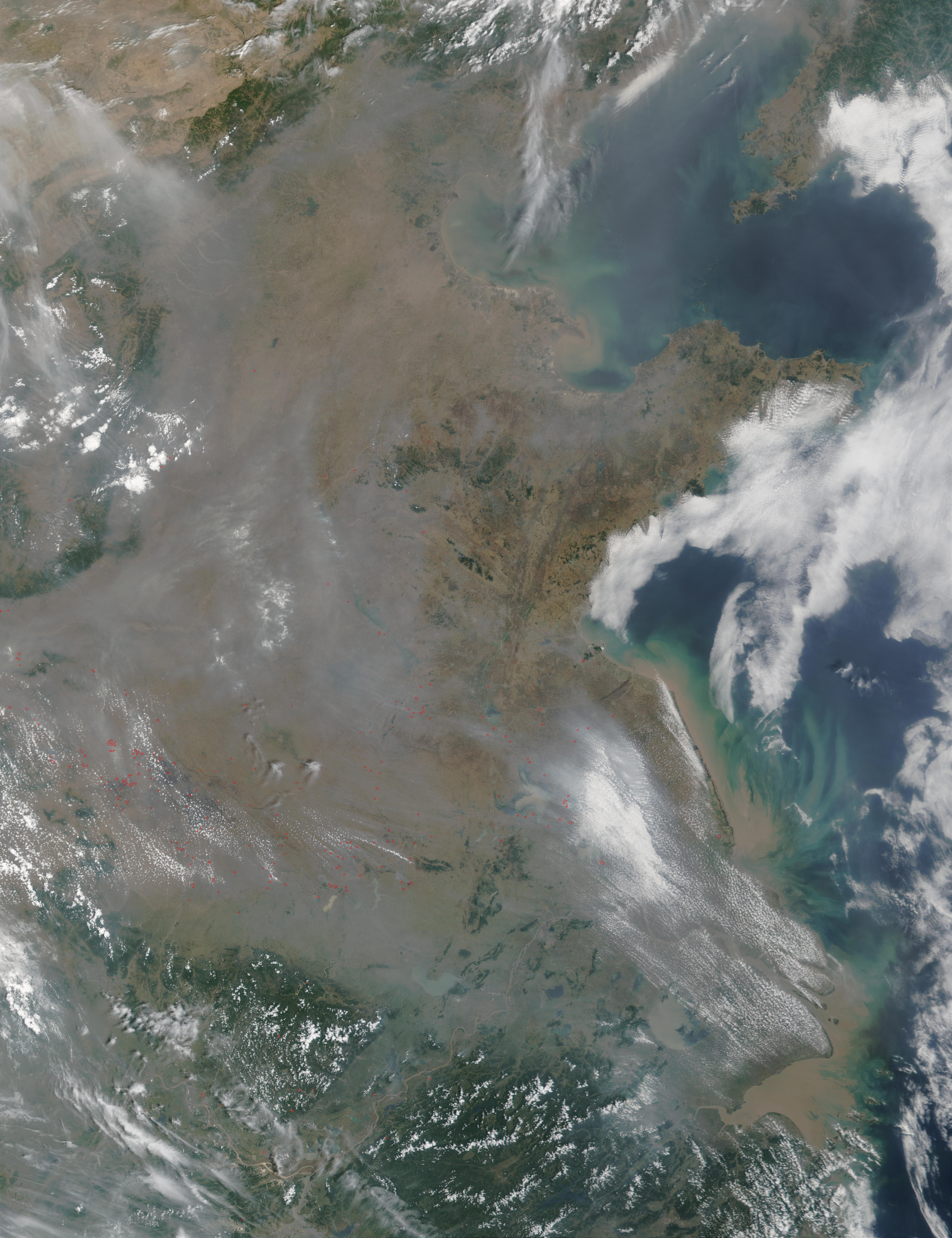 Incendios y humo en China