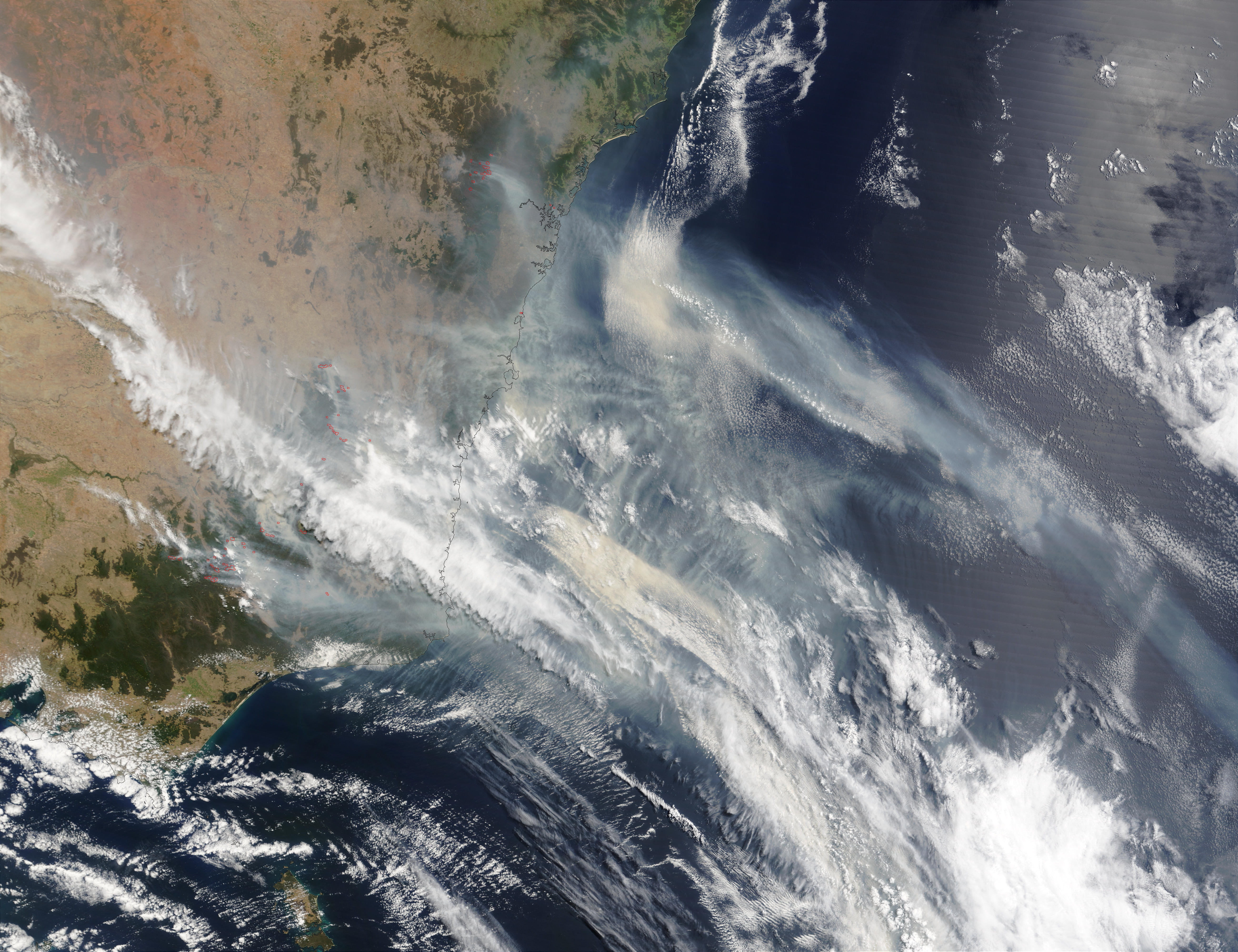 Incendios y humo en el sureste de Australia