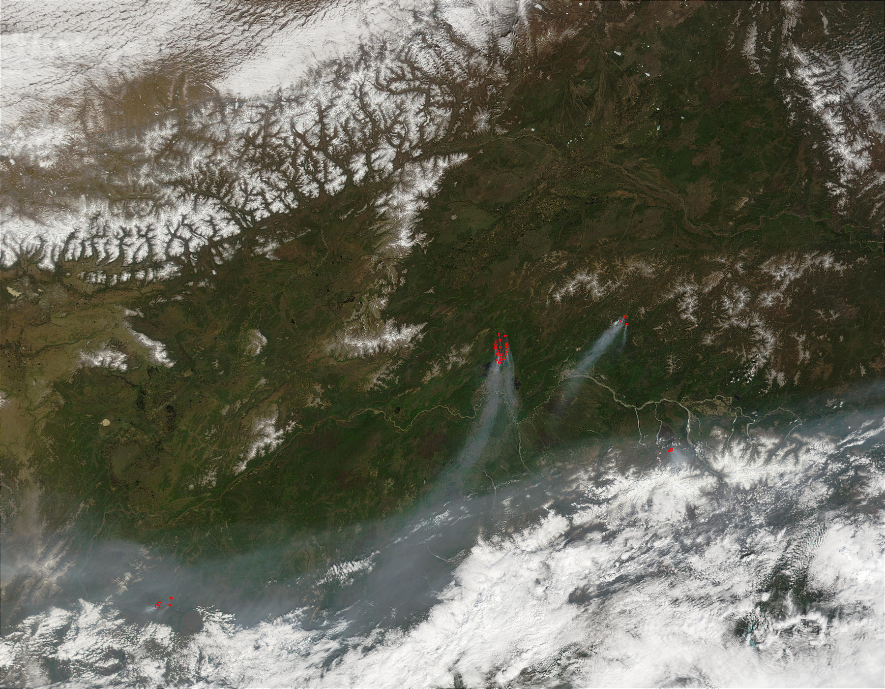 Incendios y humo espeso en Alaska