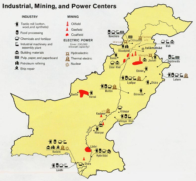 Industria, Minería y Producción Eléctrica de Pakistán 1973