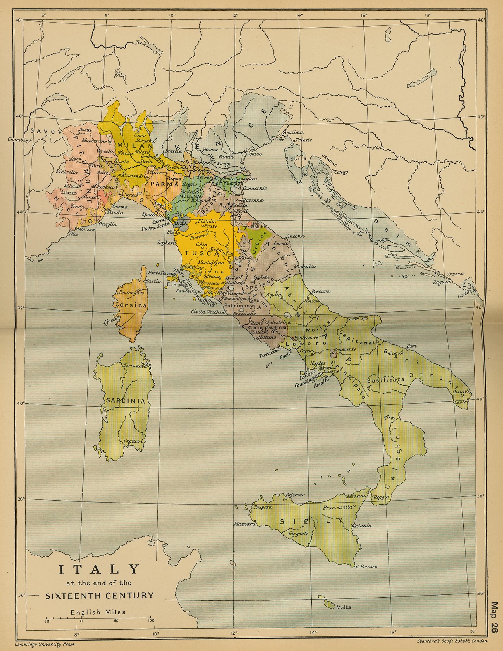 Italia a finales del siglo XVI