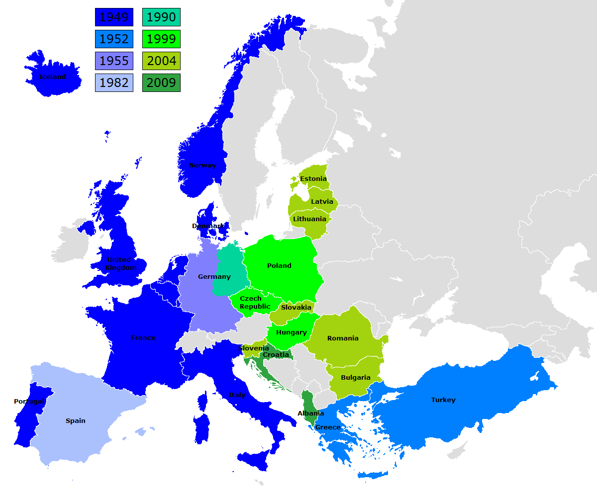 Mapa De La OTAN En Europa Mapa Owje Com   La OTAN En Europa 1380 