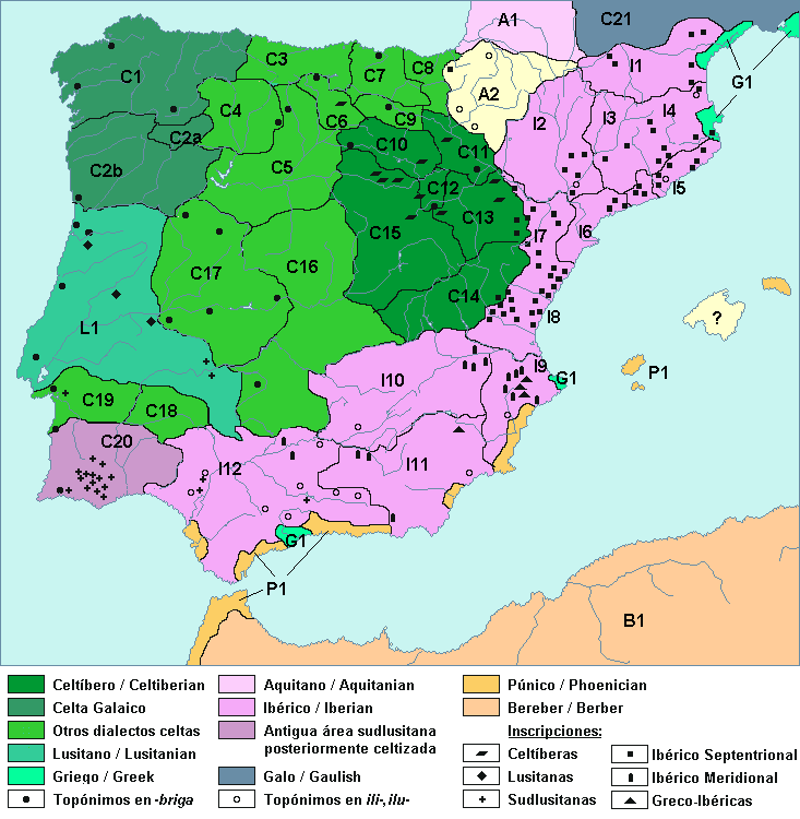 Las lenguas y las tribus prehispánicas de la Península Ibérica
