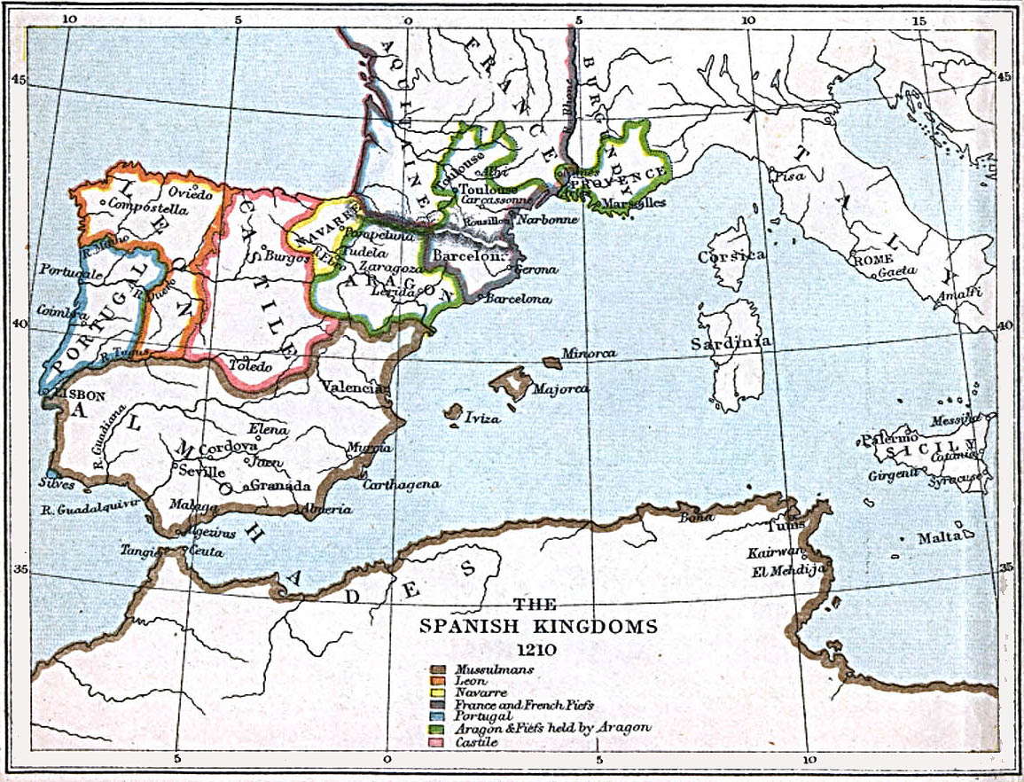 Los Reinos de España 1210 A.D.