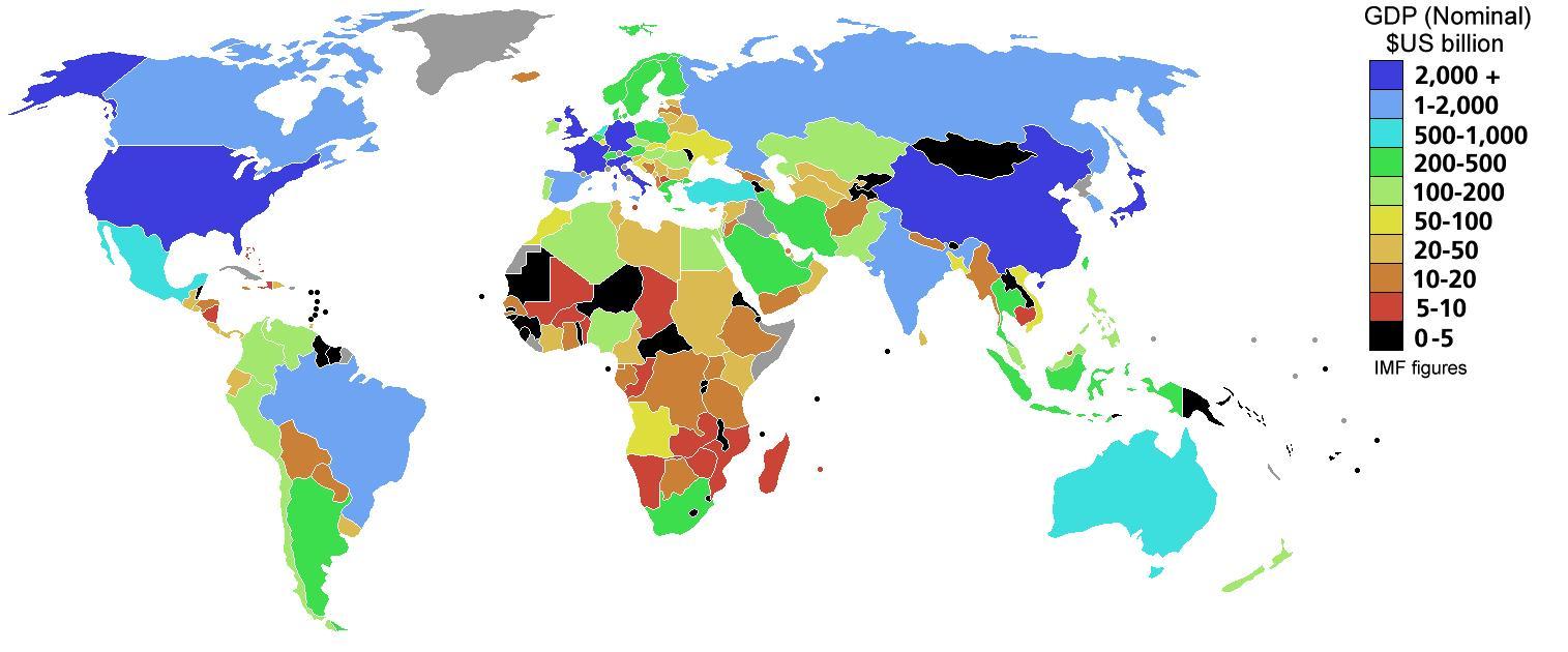 Los países según su producto interno bruto 2007