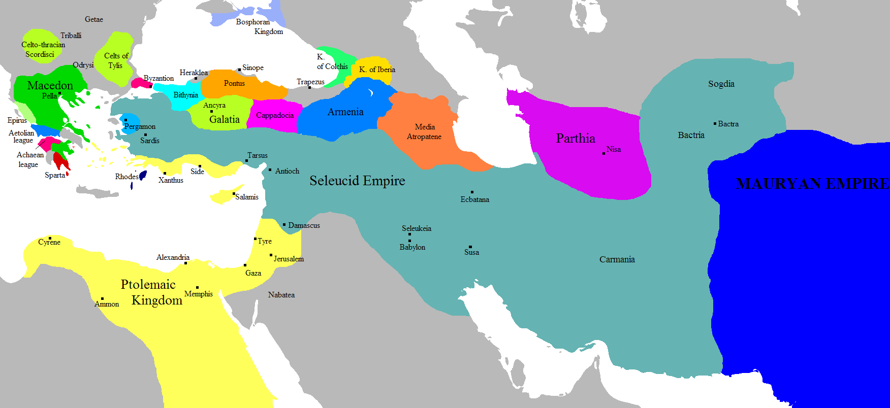 Los reinos de los diádocos 275 aC