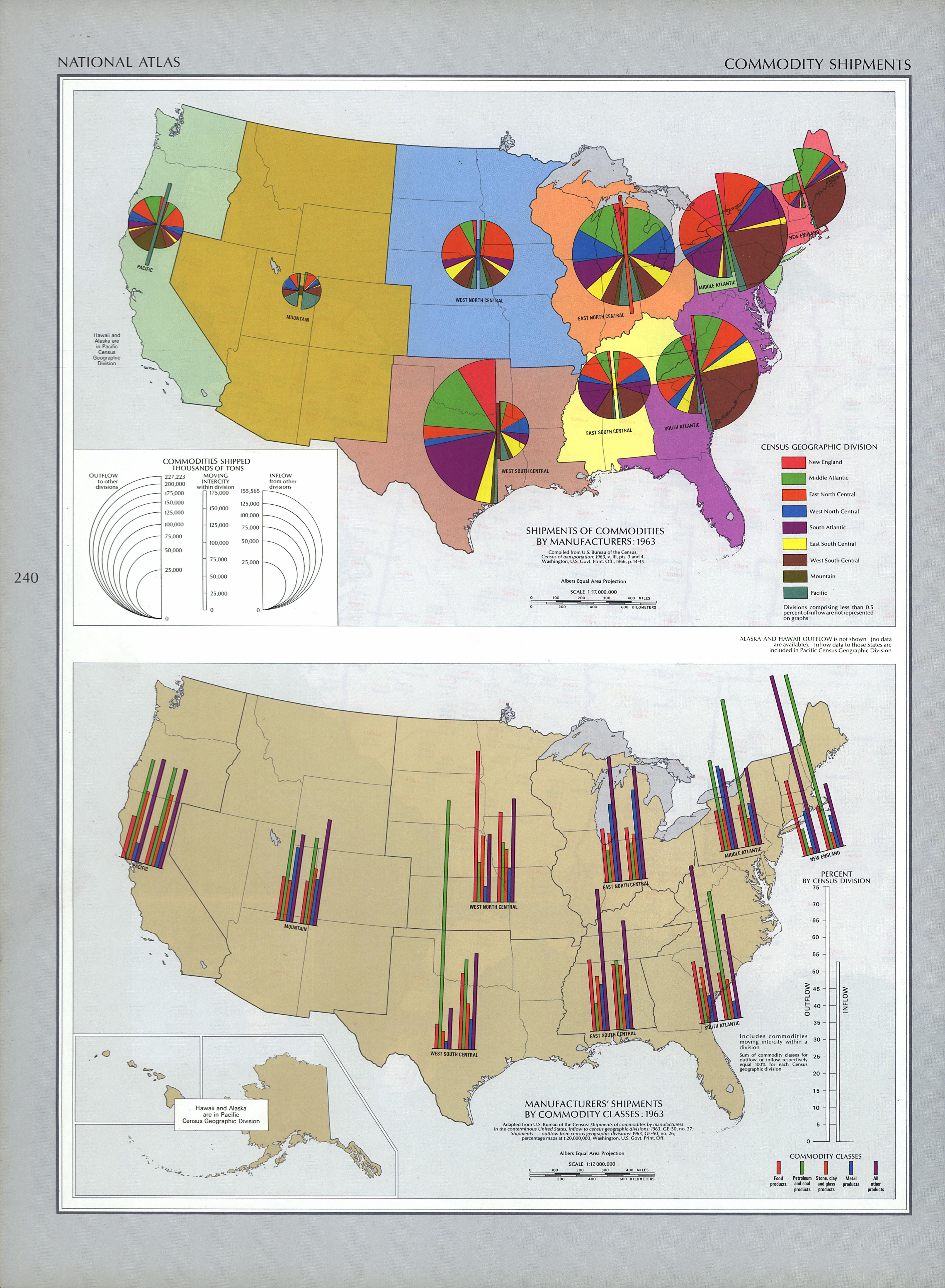 Map de los Envíos de Commodity, Estados Unidos