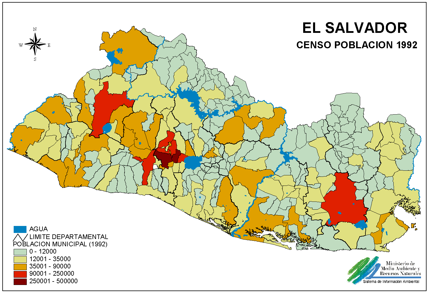Mapa Censo de Población, El Salvador