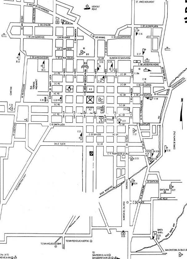 Mapa Ciudad de Antigua Guatemala