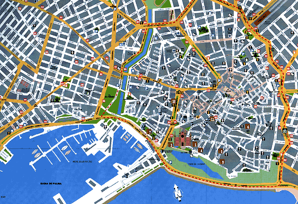 City Map Palma de Mallorca, Spain. 