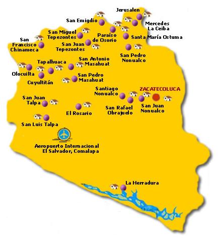 Mapa Departamento de La Paz, Honduras