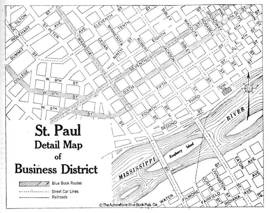 Mapa Detallado de Saint Paul, Minnesota, Estados Unidos 1920