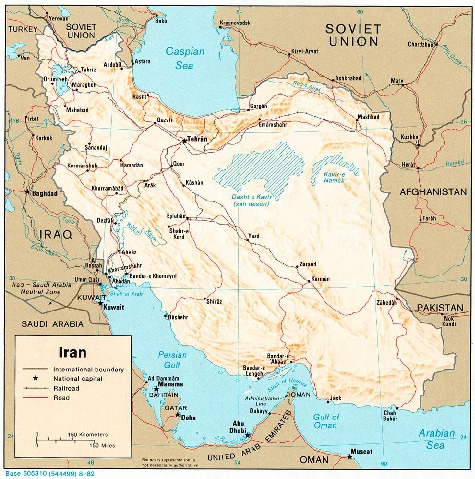 Mapa Físico de Irán