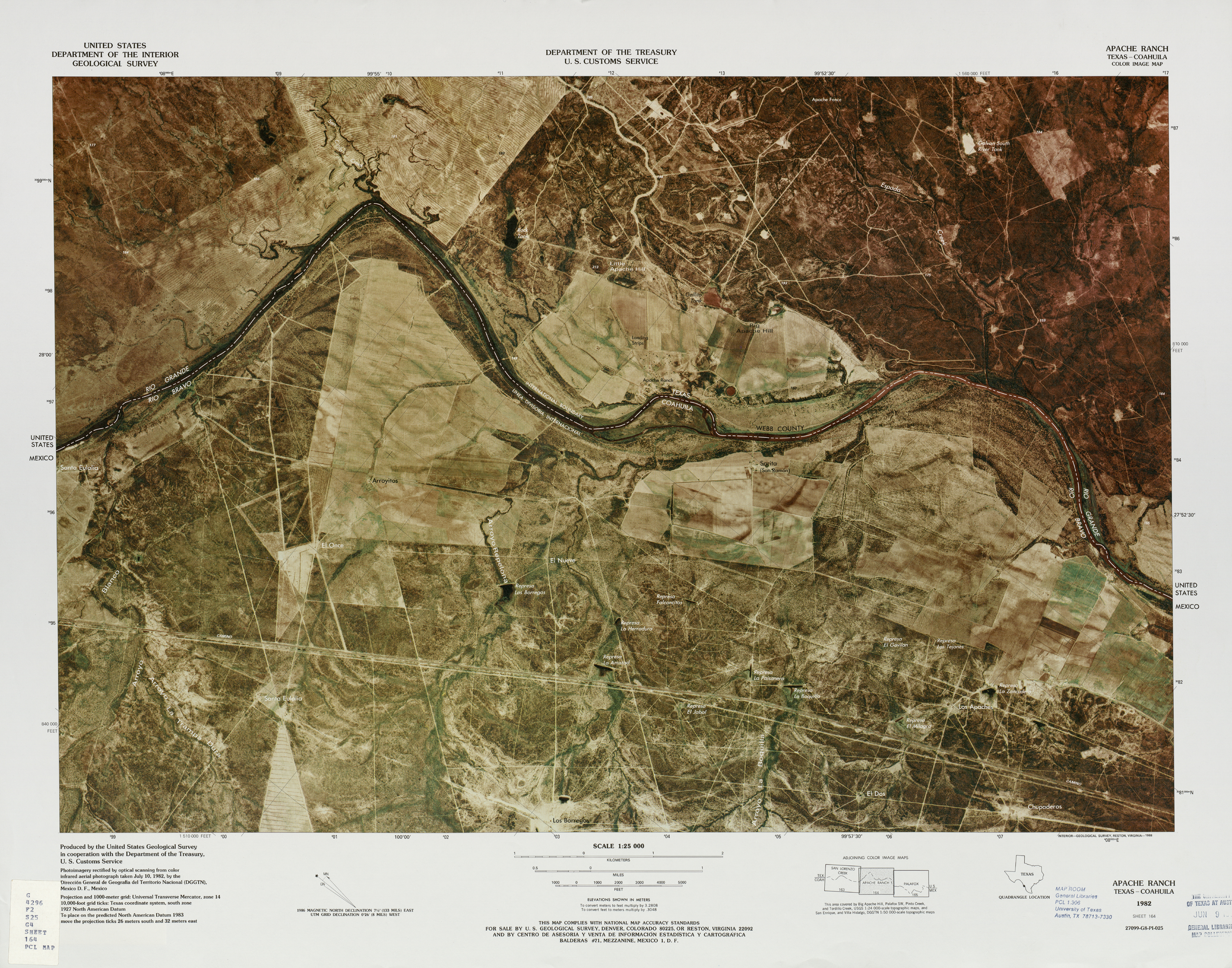 Mapa Fronterizo de México-Estados Unidos, Apache Ranch 1982