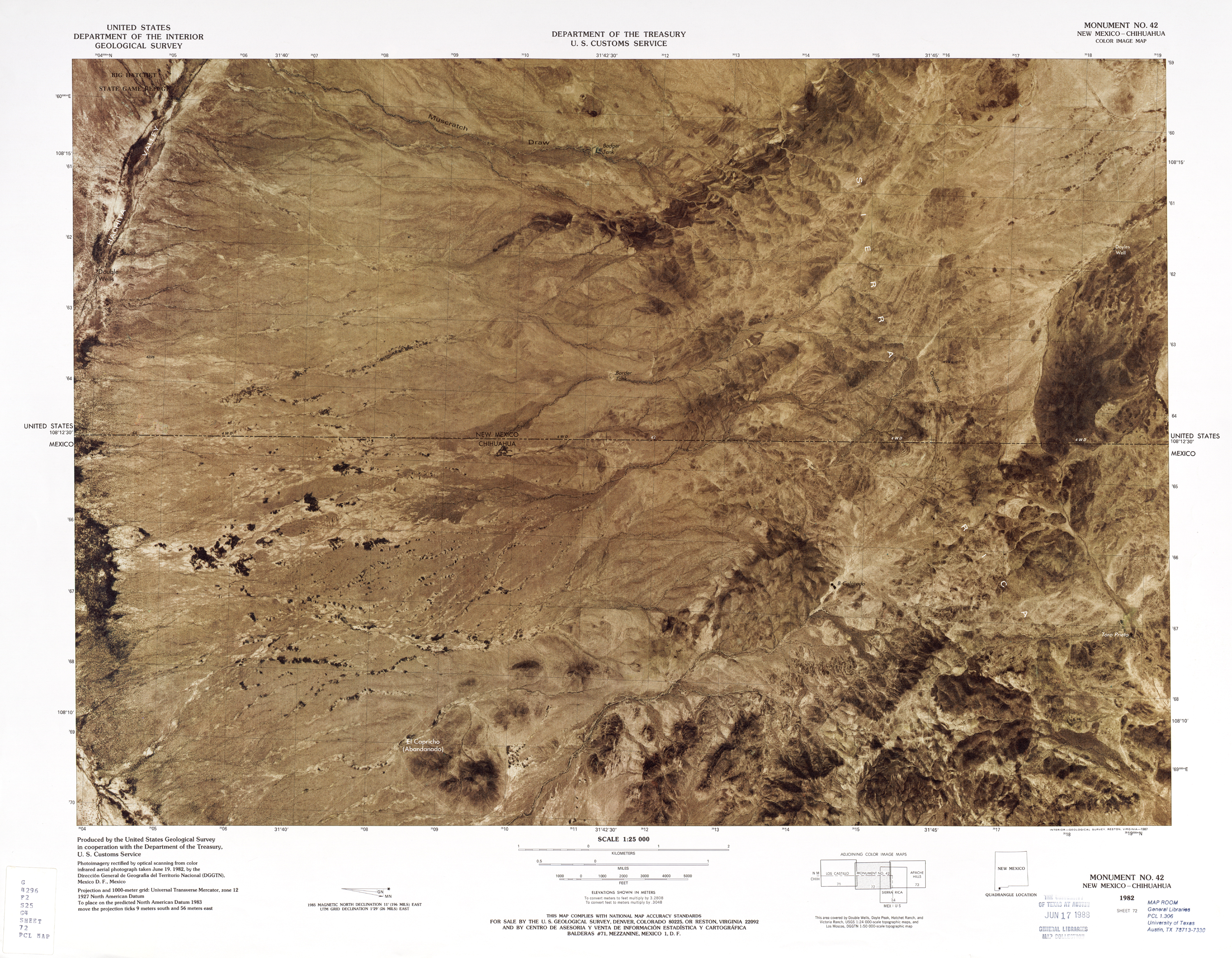 Mapa Fronterizo de México-Estados Unidos, Monumento No. 42 1982