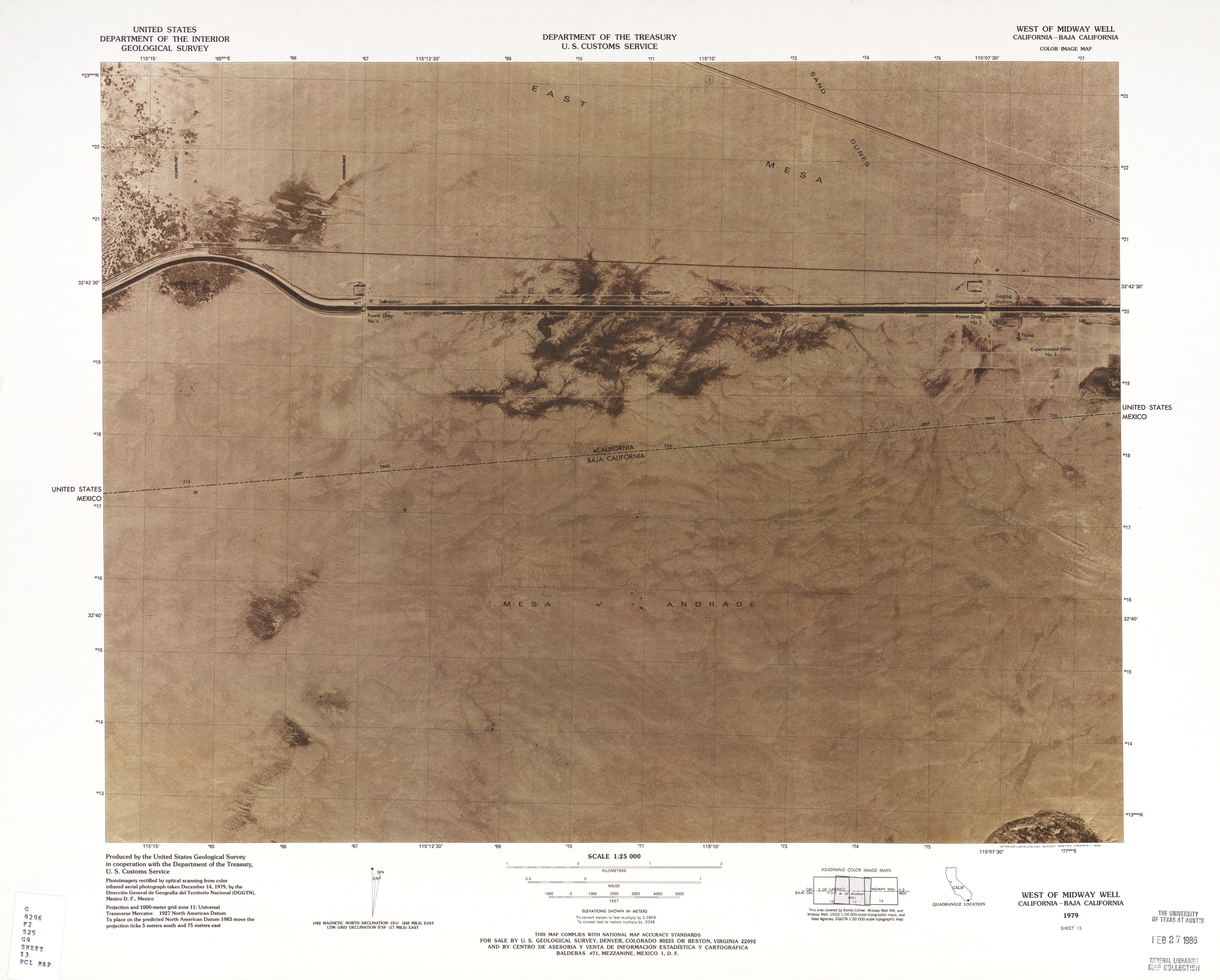 Mapa Fronterizo de México-Estados Unidos, Oeste de Midway Well 1979
